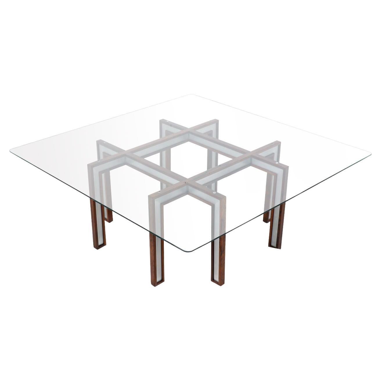 Expertly Restored - Danish Modern Rosewood & Steel Coffee Table by Henning Korch