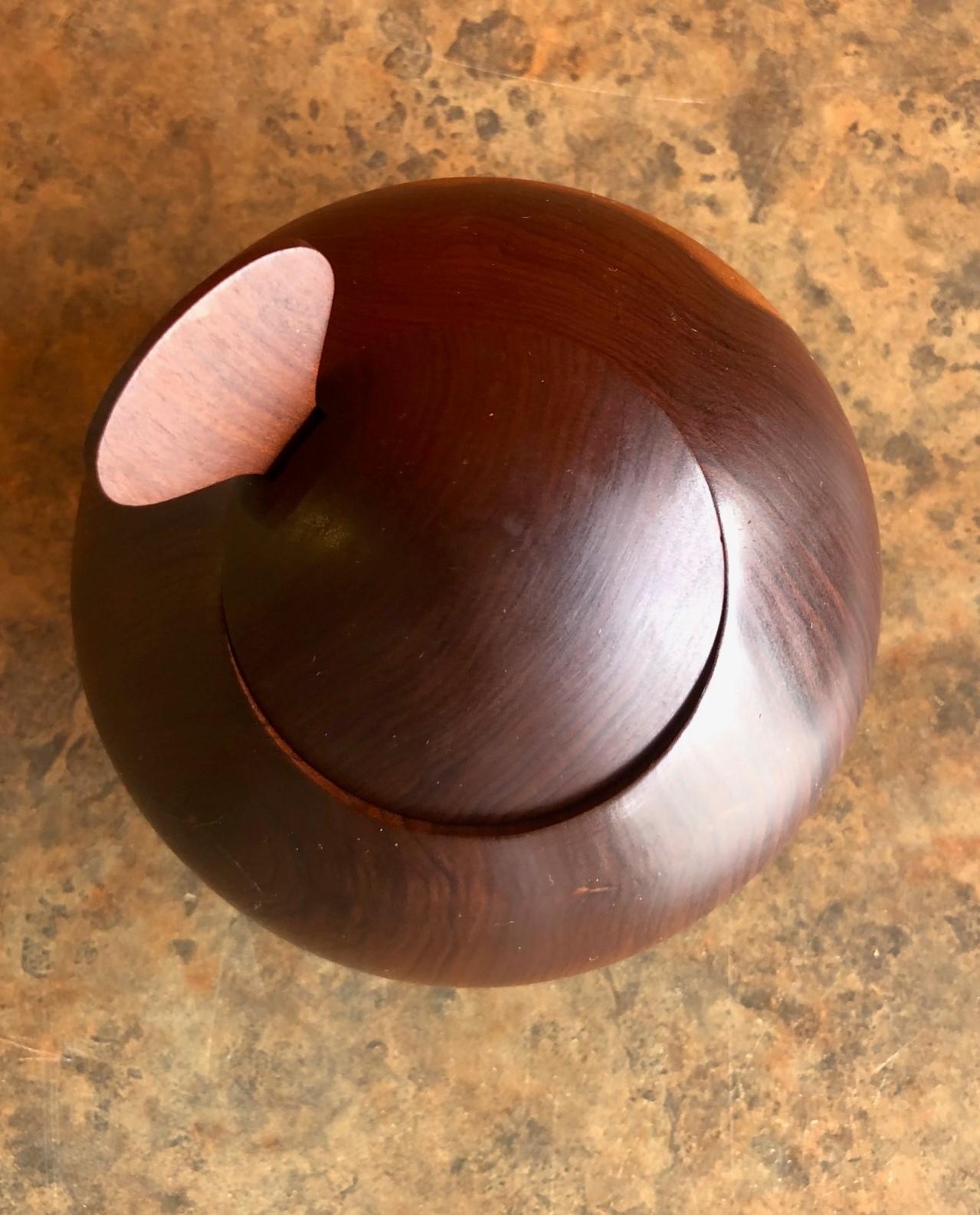 Scandinavian Modern Danish Modern Rosewood Sugar Bowl with Spoon and Lid