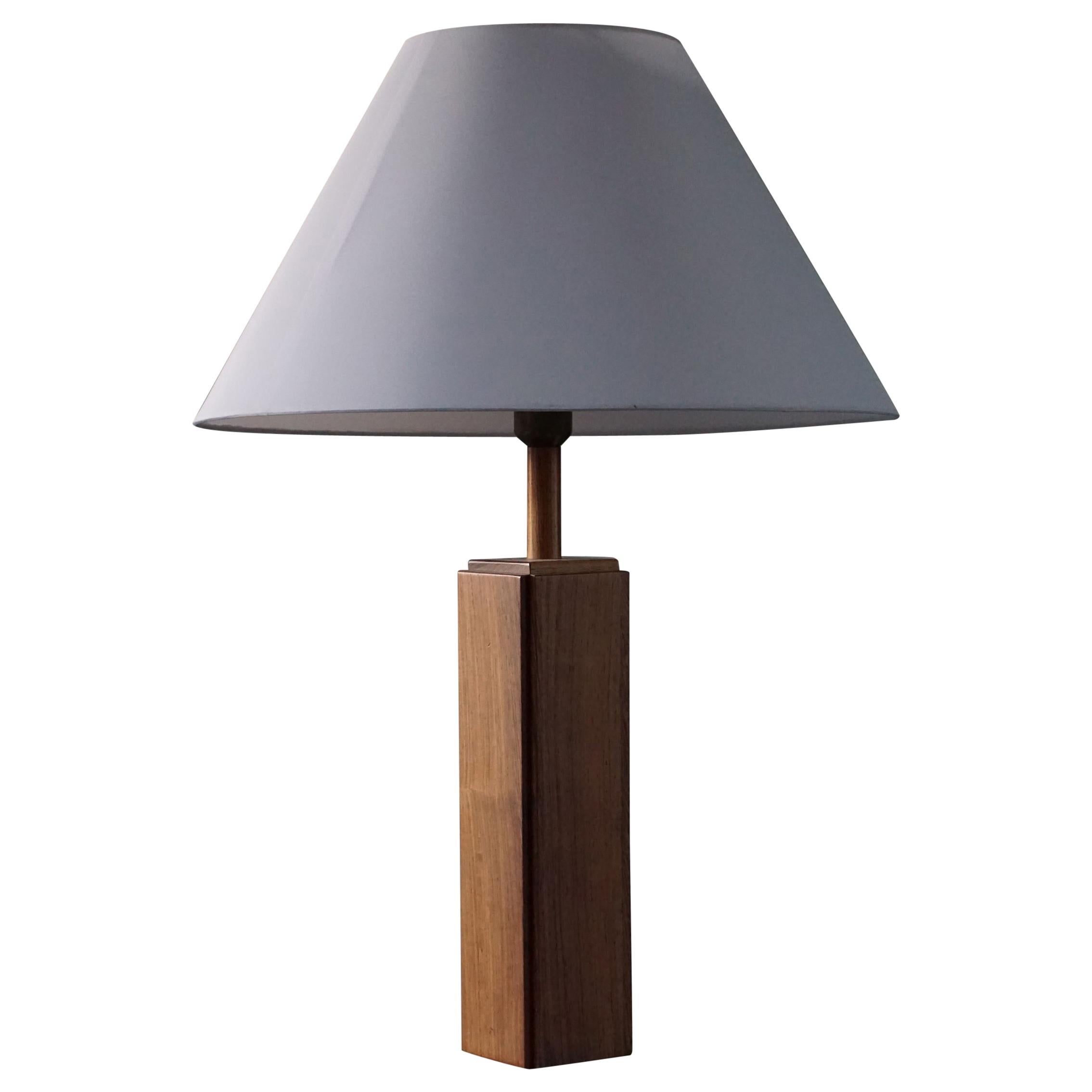 Lampe de bureau danoise moderne en bois de rose, années 1960