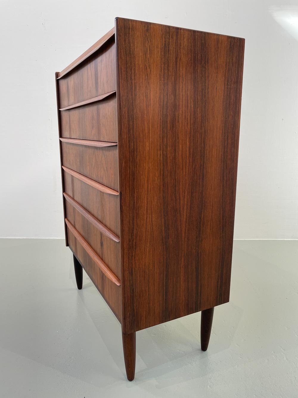 Danish Modern Rosewood Tallboy Dresser, 1960s. 4