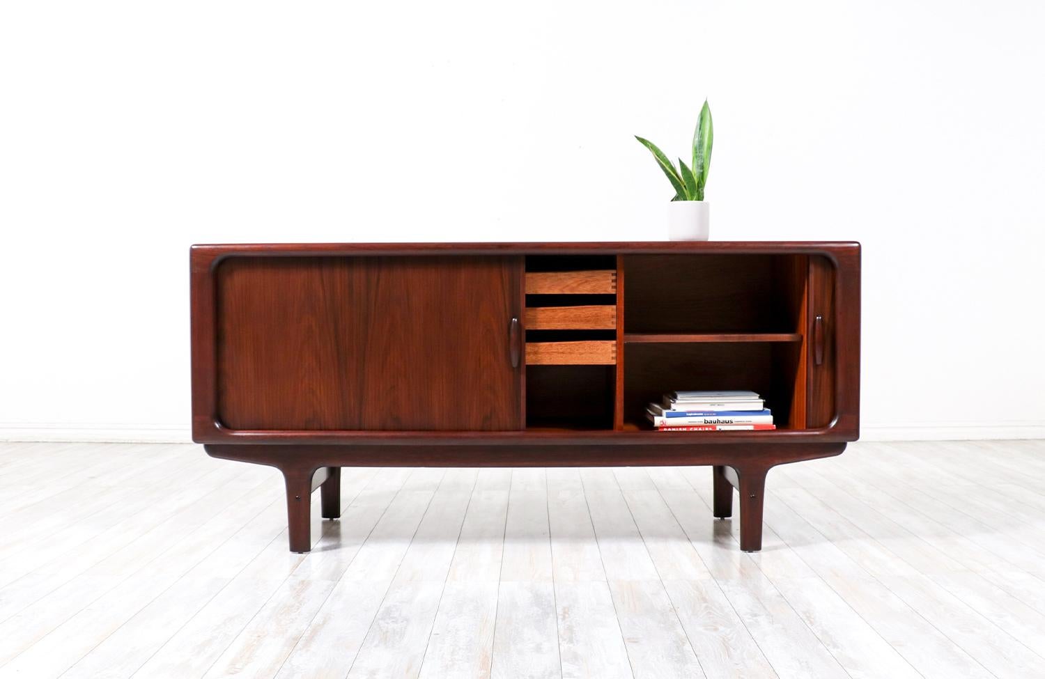 Mid-Century Modern Expertly Restored - Danish Modern Rosewood Tambour-Door Credenza by Dyrlund 