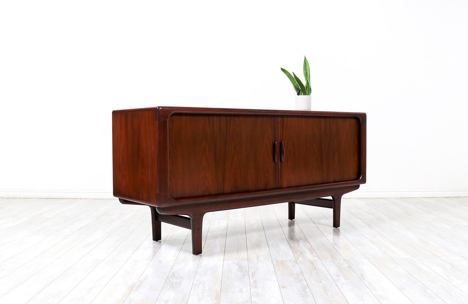 Mid-20th Century Expertly Restored - Danish Modern Rosewood Tambour-Door Credenza by Dyrlund 