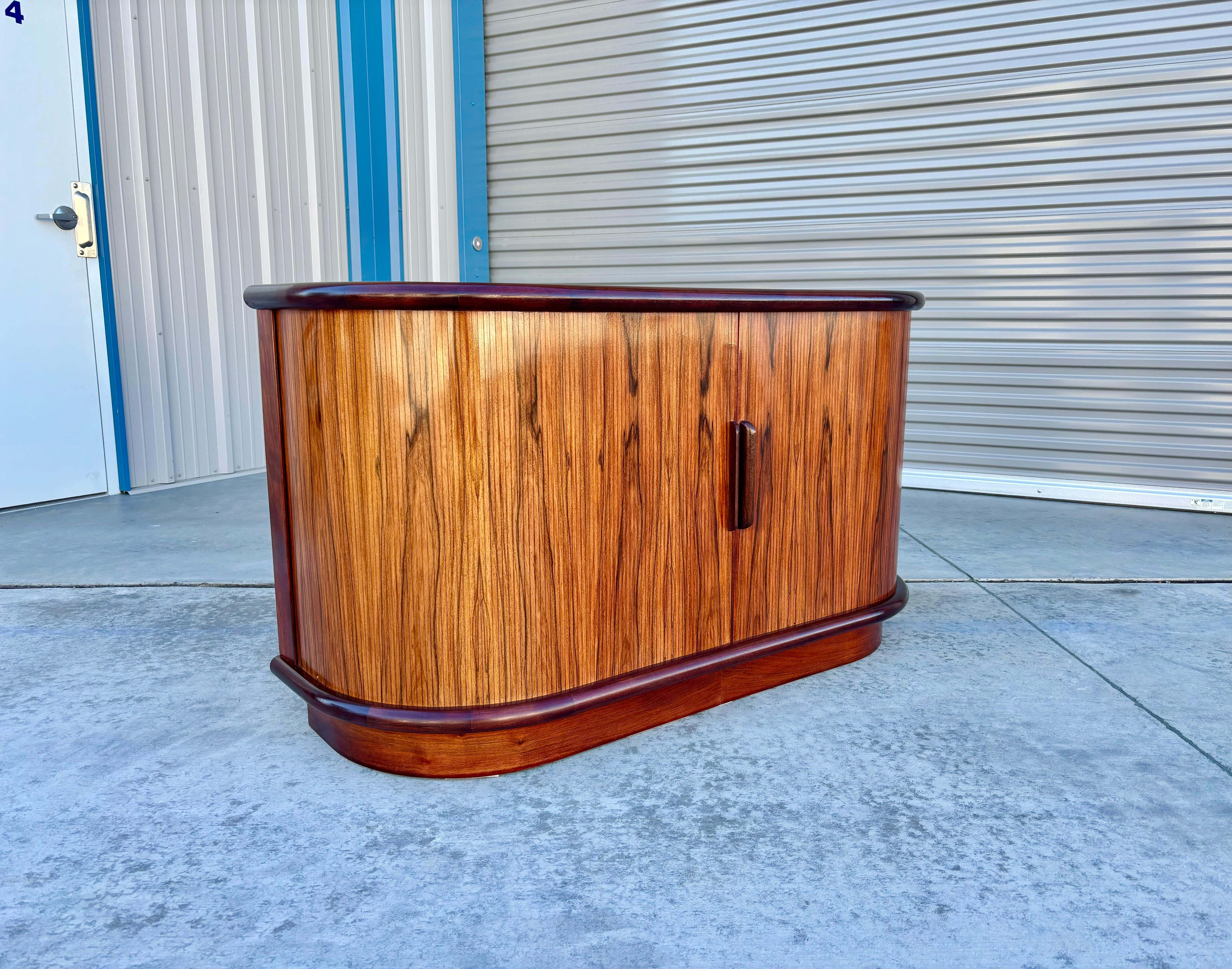 Danish Modern Rosewood Tambour Sideboard Styled After Dyrlund 1960s 8