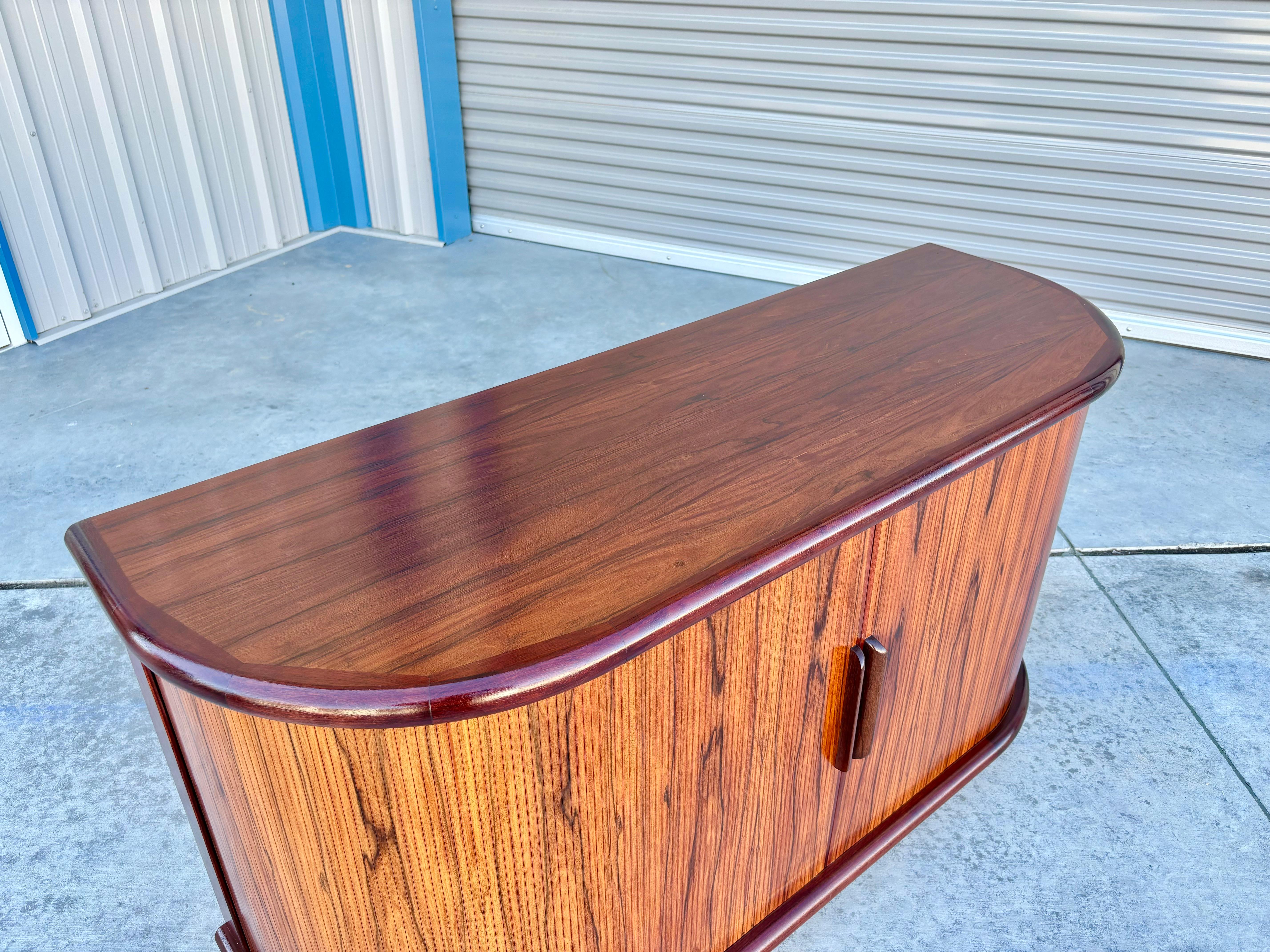 Danish Modern Rosewood Tambour Sideboard Styled After Dyrlund 1960s 9
