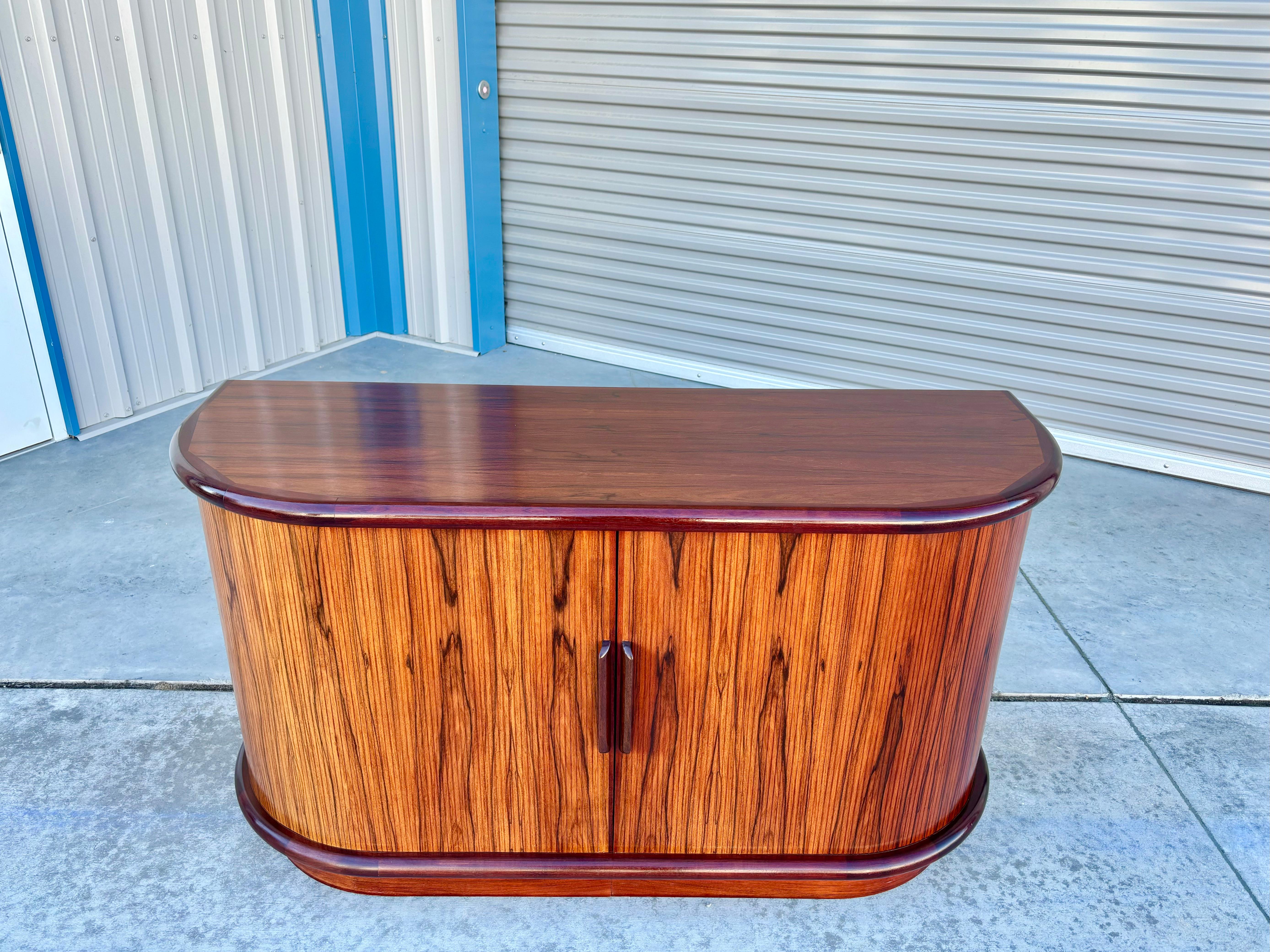 Mid-Century Modern Danish Modern Rosewood Tambour Sideboard Styled After Dyrlund 1960s