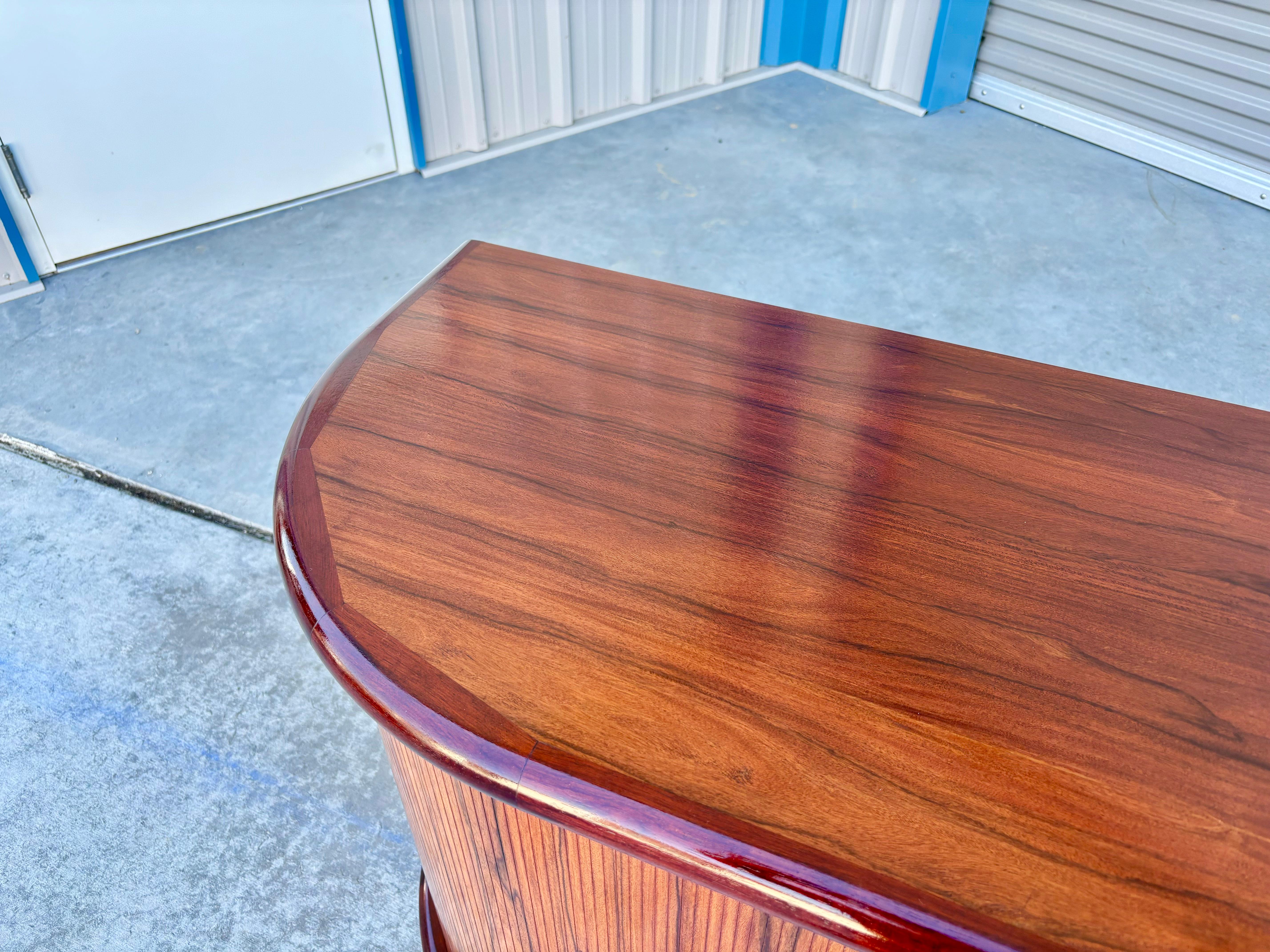 Danish Modern Rosewood Tambour Sideboard Styled After Dyrlund 1960s 1