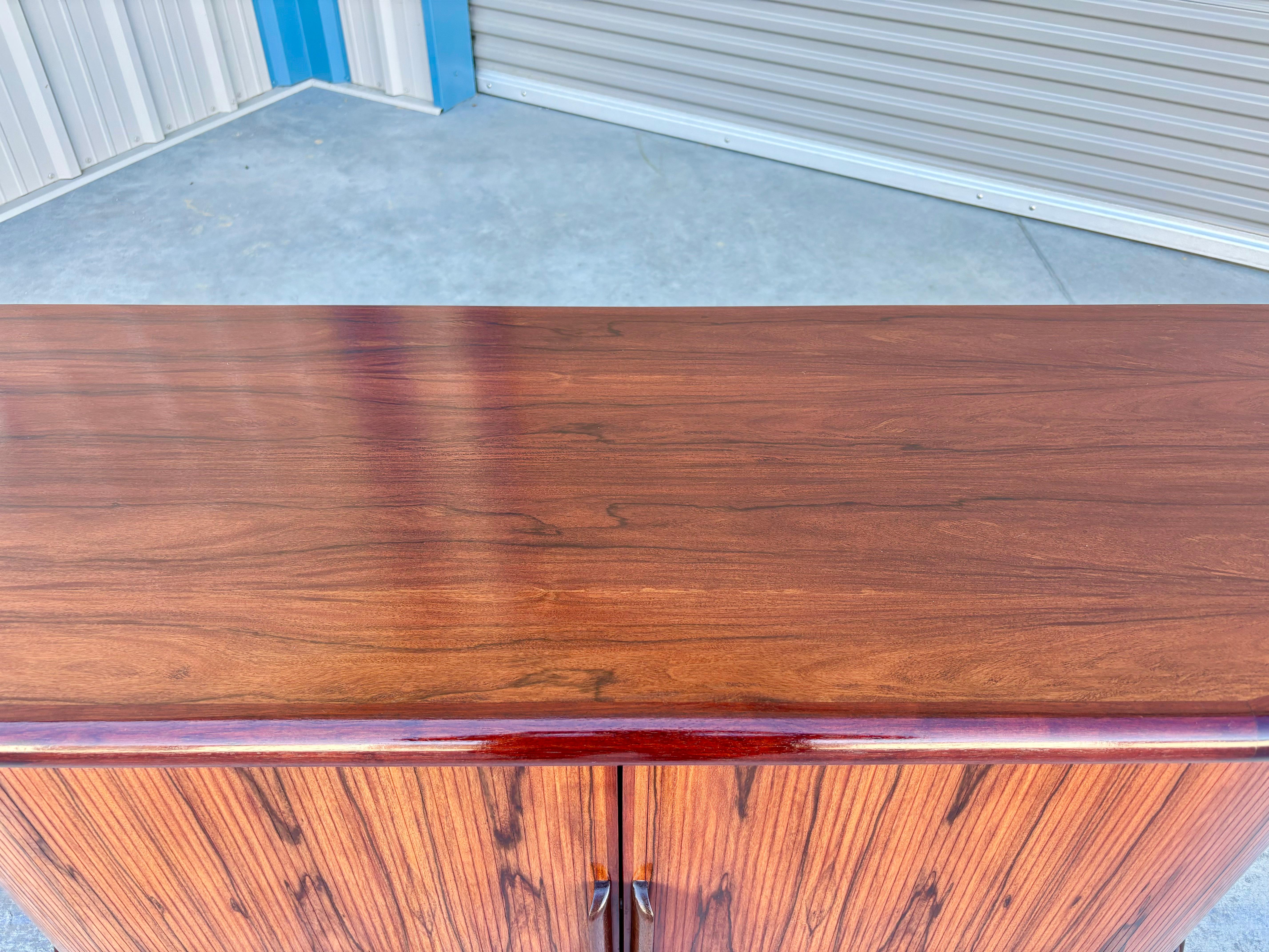 Danish Modern Rosewood Tambour Sideboard Styled After Dyrlund 1960s 2