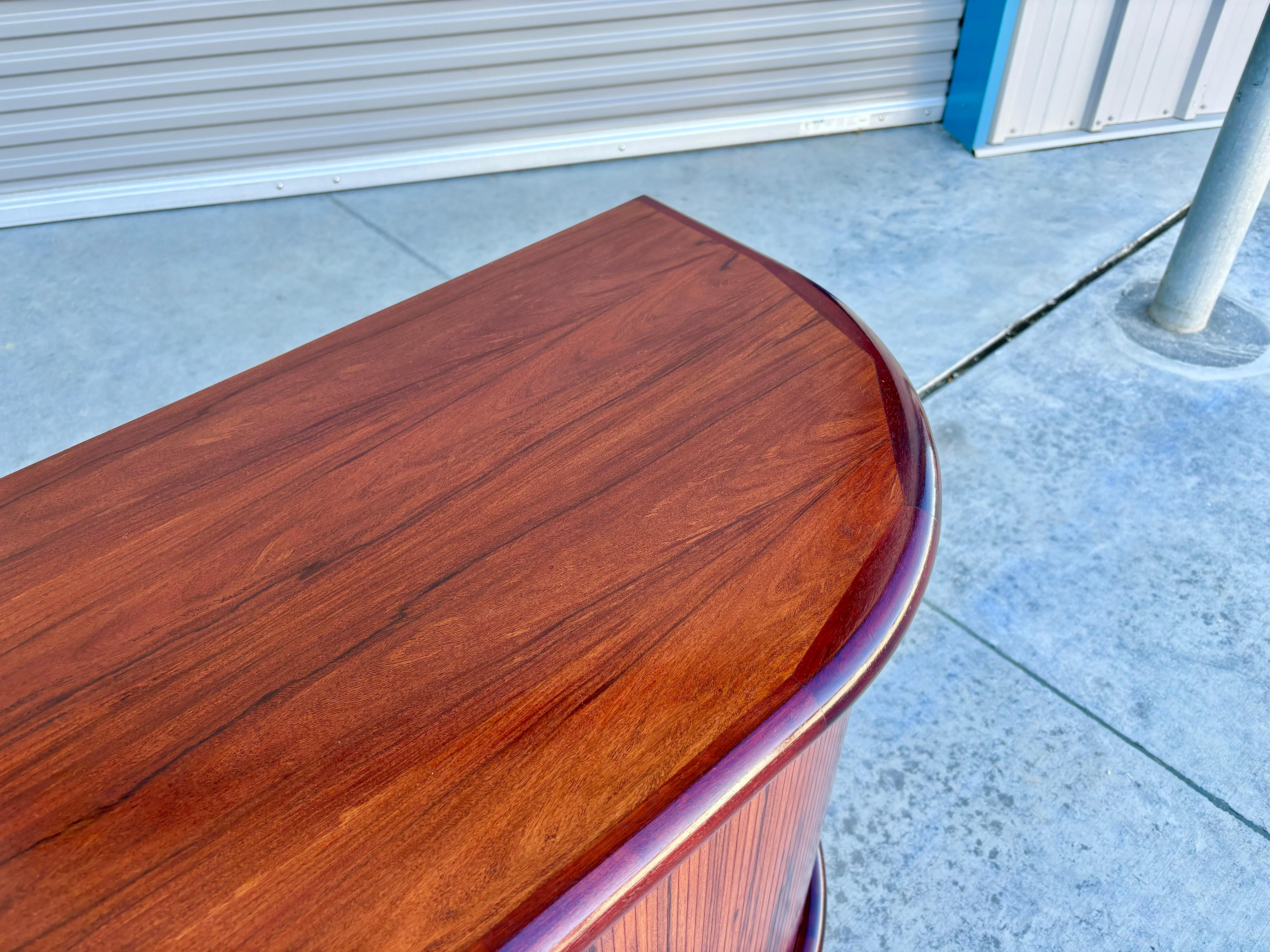 Danish Modern Rosewood Tambour Sideboard Styled After Dyrlund 1960s 3