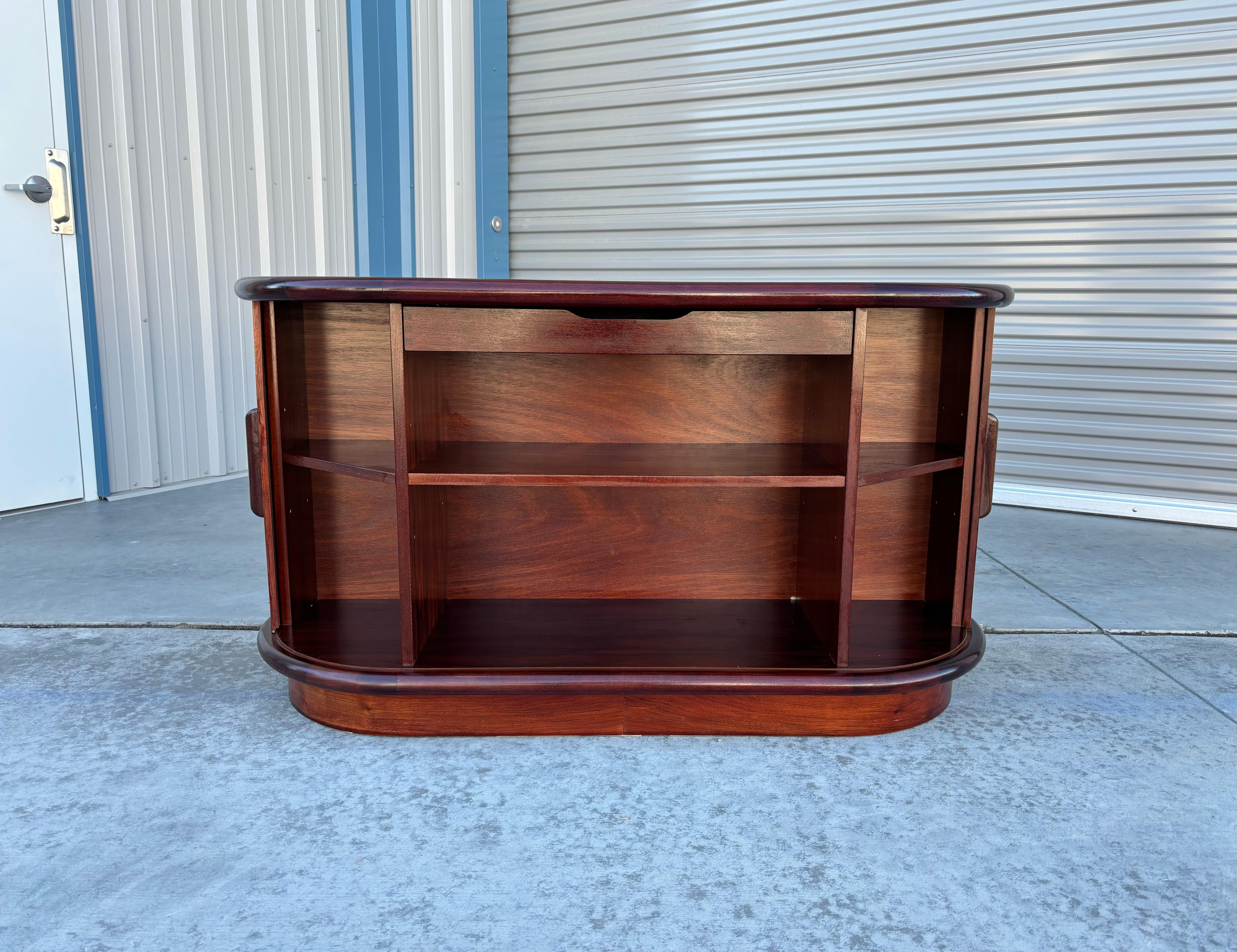 Danish Modern Rosewood Tambour Sideboard Styled After Dyrlund 1960s 4