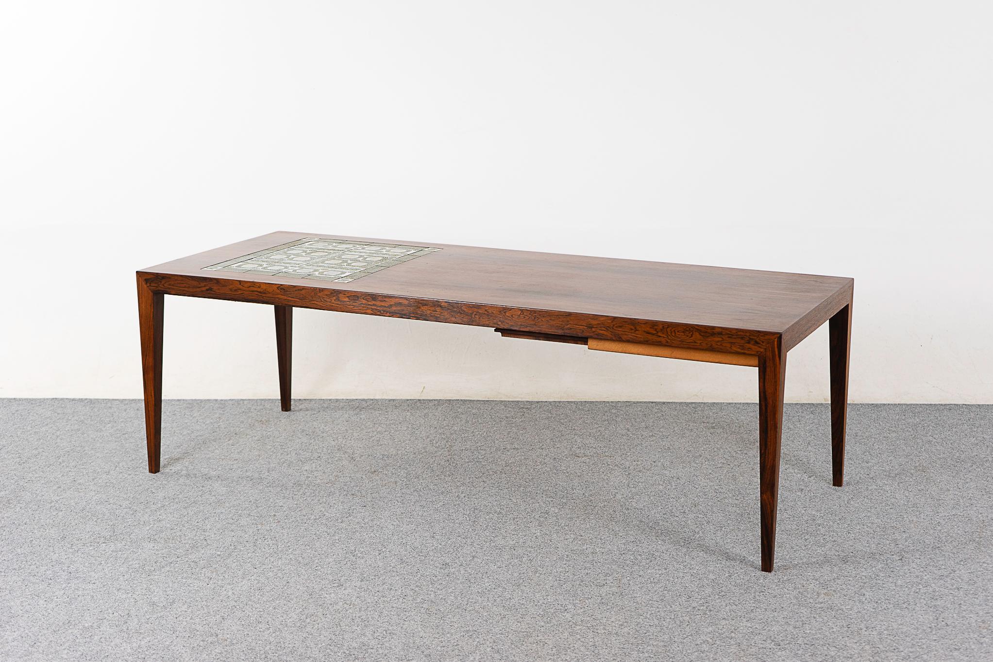 Danish Modern Rosewood & Tile Coffee Table by Severin Hansen For Sale 3