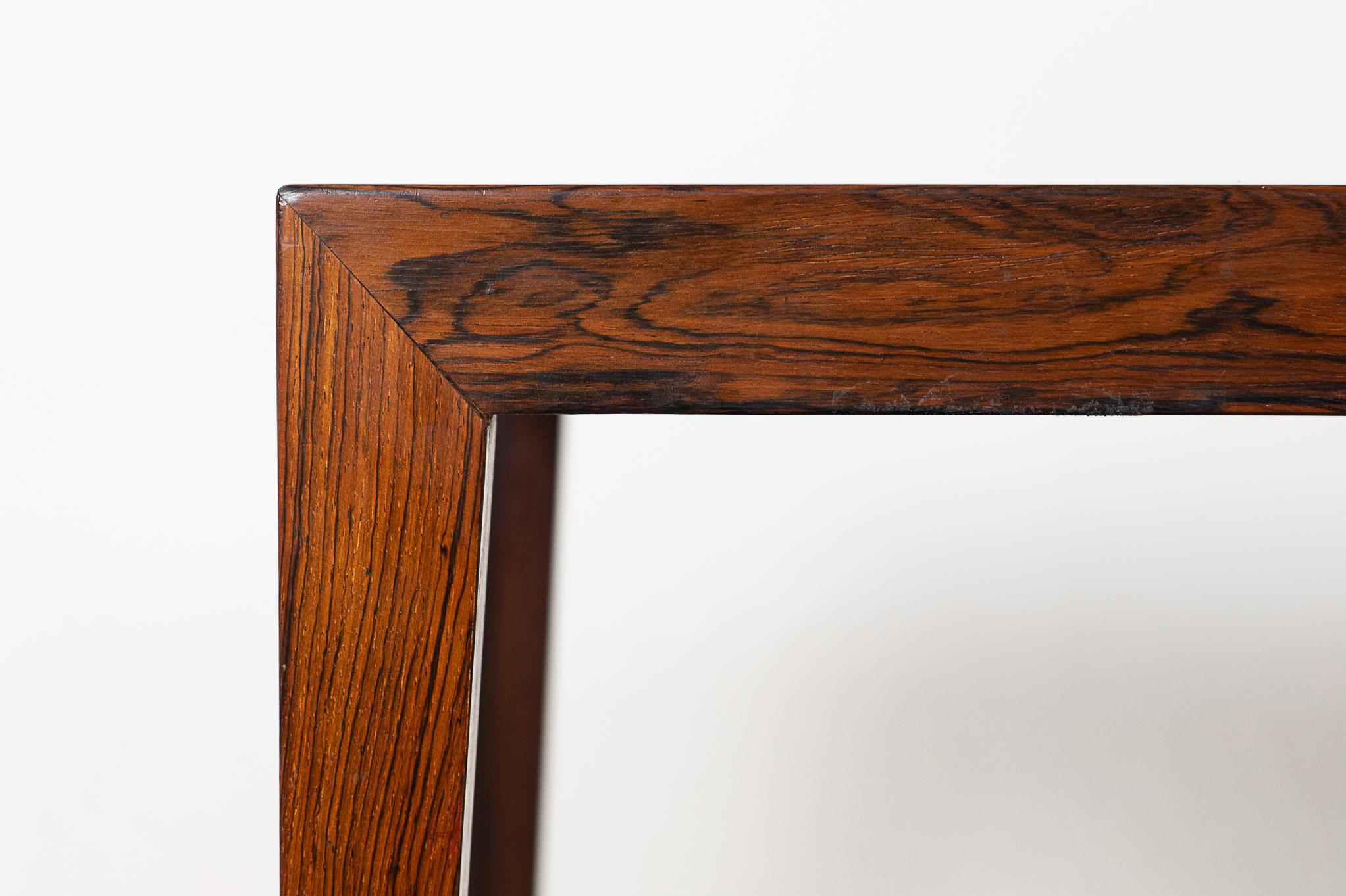 Veneer Danish Modern Rosewood & Tile Coffee Table by Severin Hansen For Sale