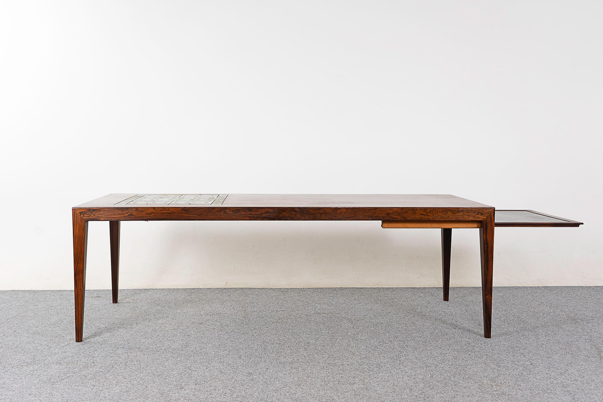 Danish Modern Rosewood & Tile Coffee Table by Severin Hansen For Sale 2