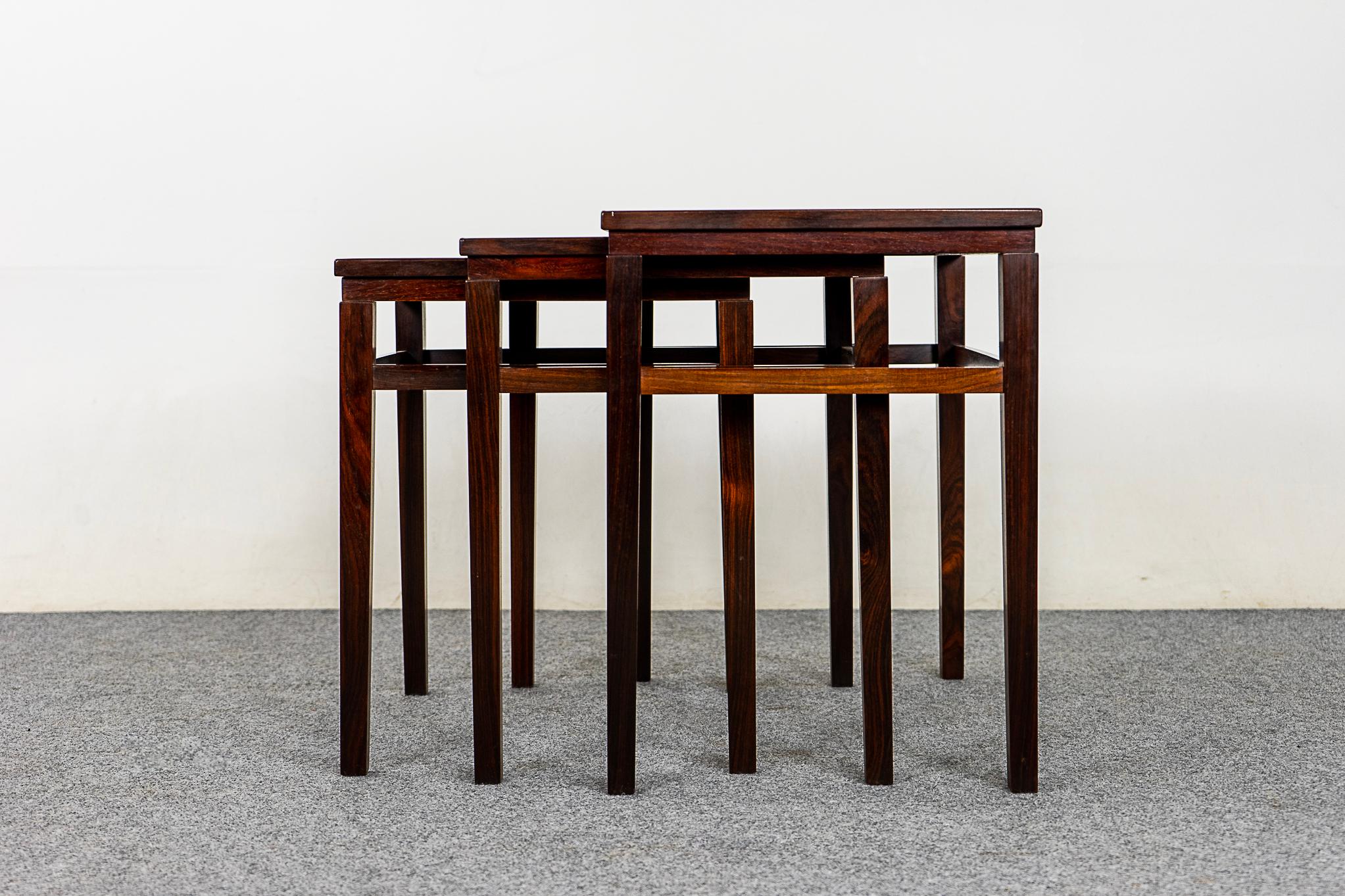 Danish Modern Rosewood & Tile Nesting Table 3