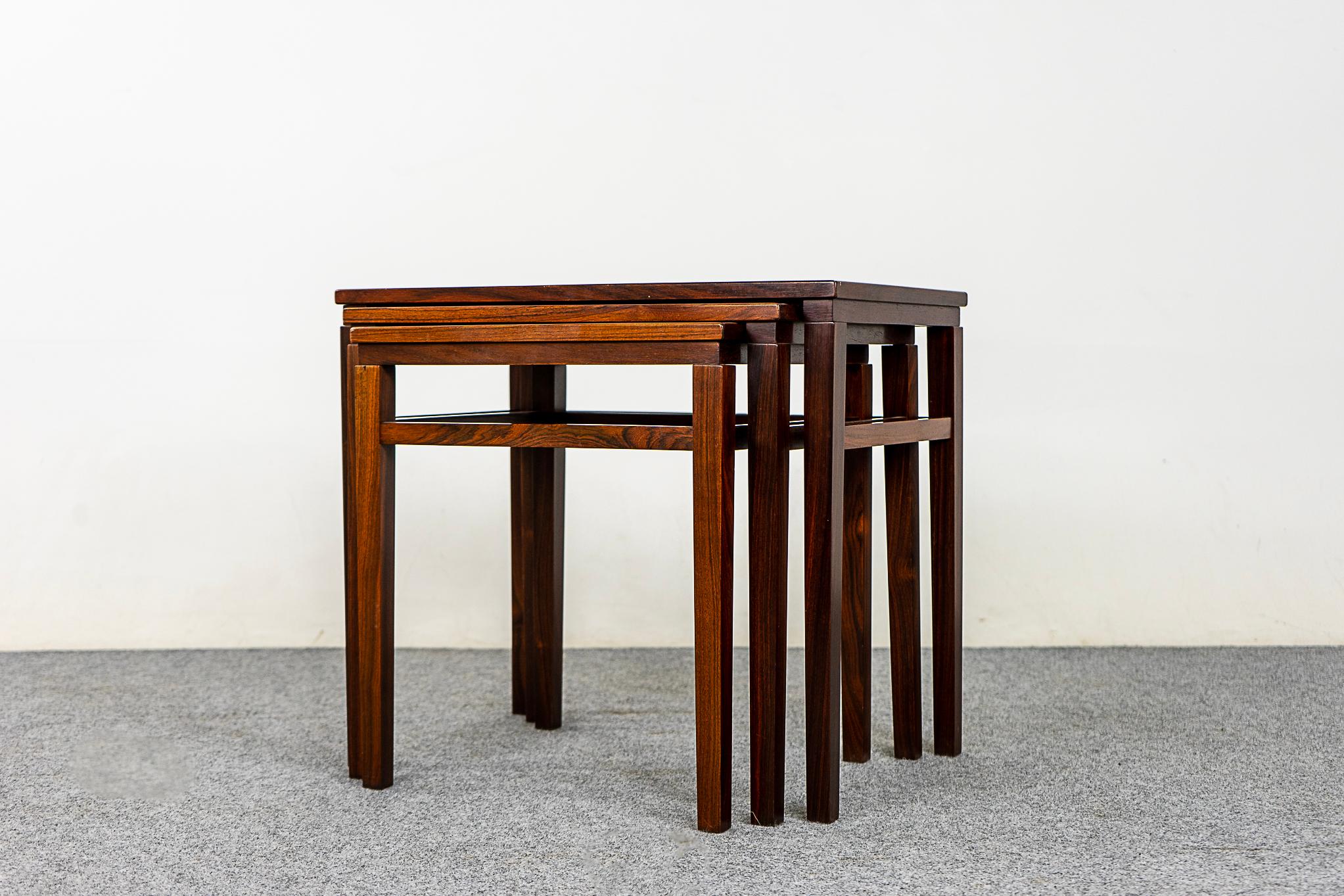 Mid-20th Century Danish Modern Rosewood & Tile Nesting Table