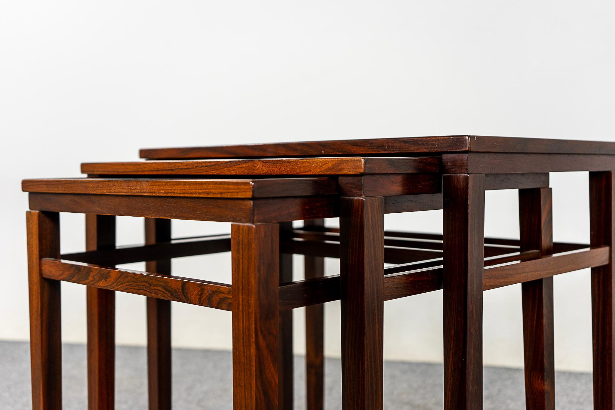 Ceramic Danish Modern Rosewood & Tile Nesting Table