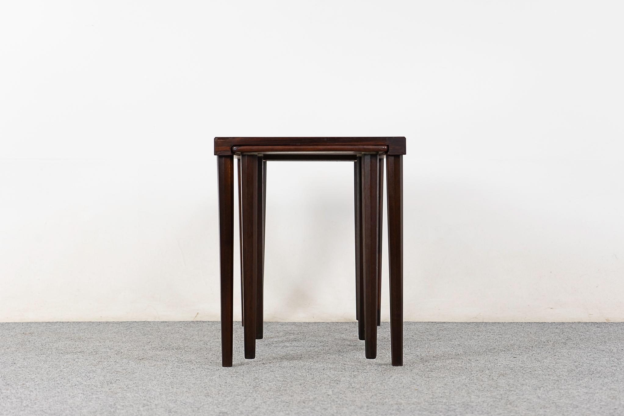 Danish Modern Rosewood & Tile Nesting Tables For Sale 3
