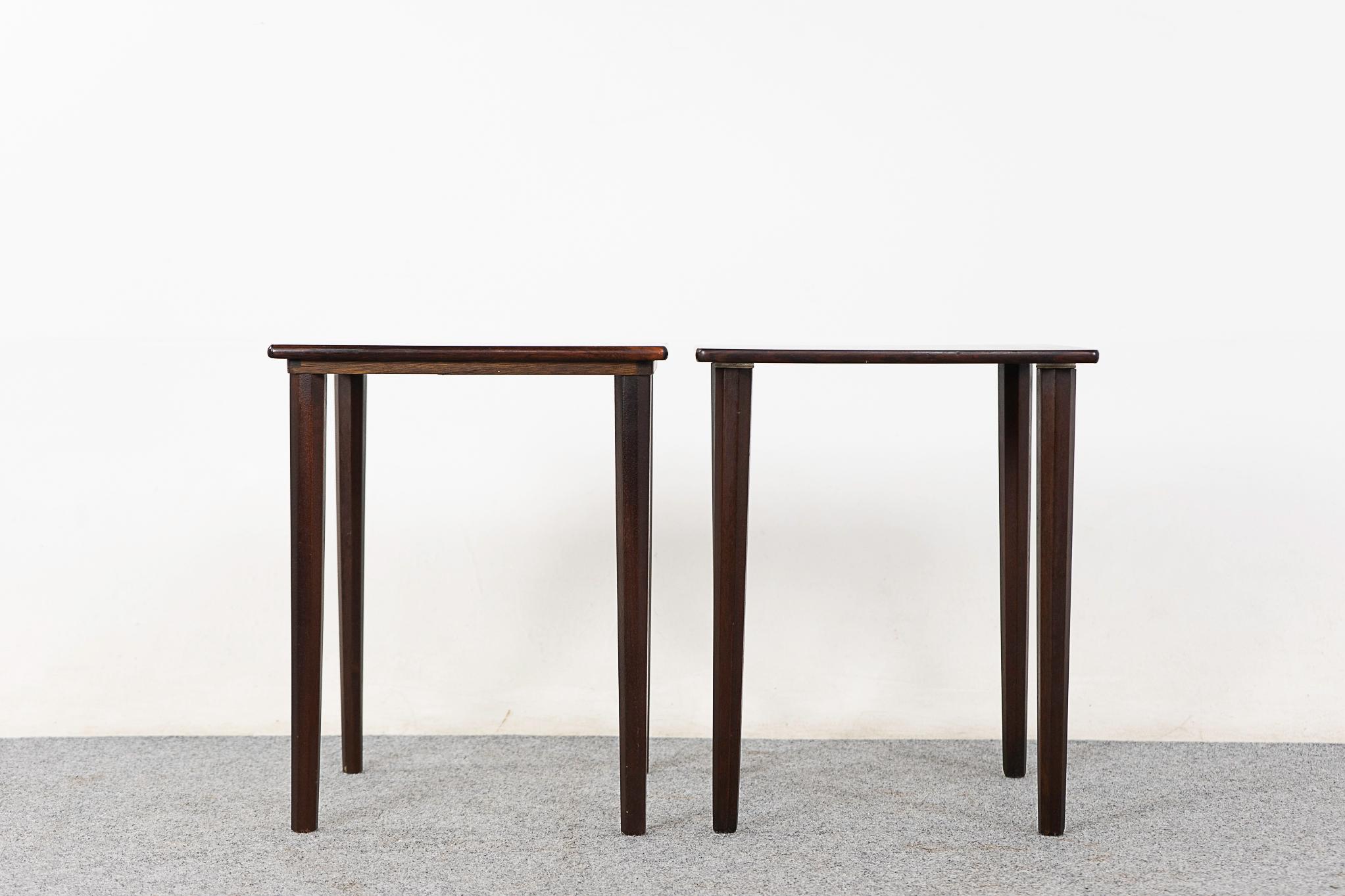Danish Modern Rosewood & Tile Nesting Tables For Sale 1