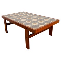 Danish Modern Rosewood Tile Top Table Attributed to Bornholm