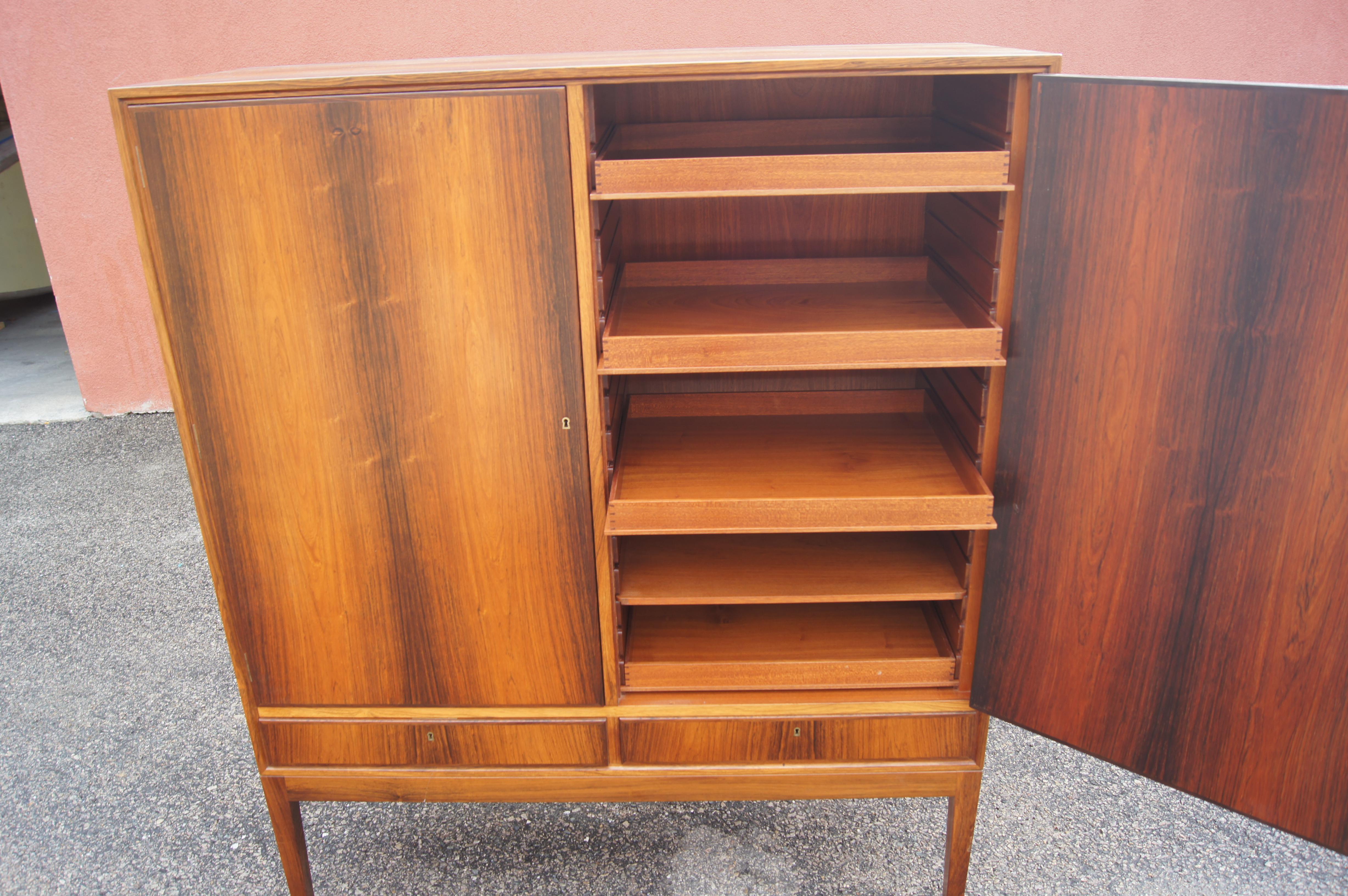 20th Century Danish Modern Rosewood Two-Door Cabinet For Sale