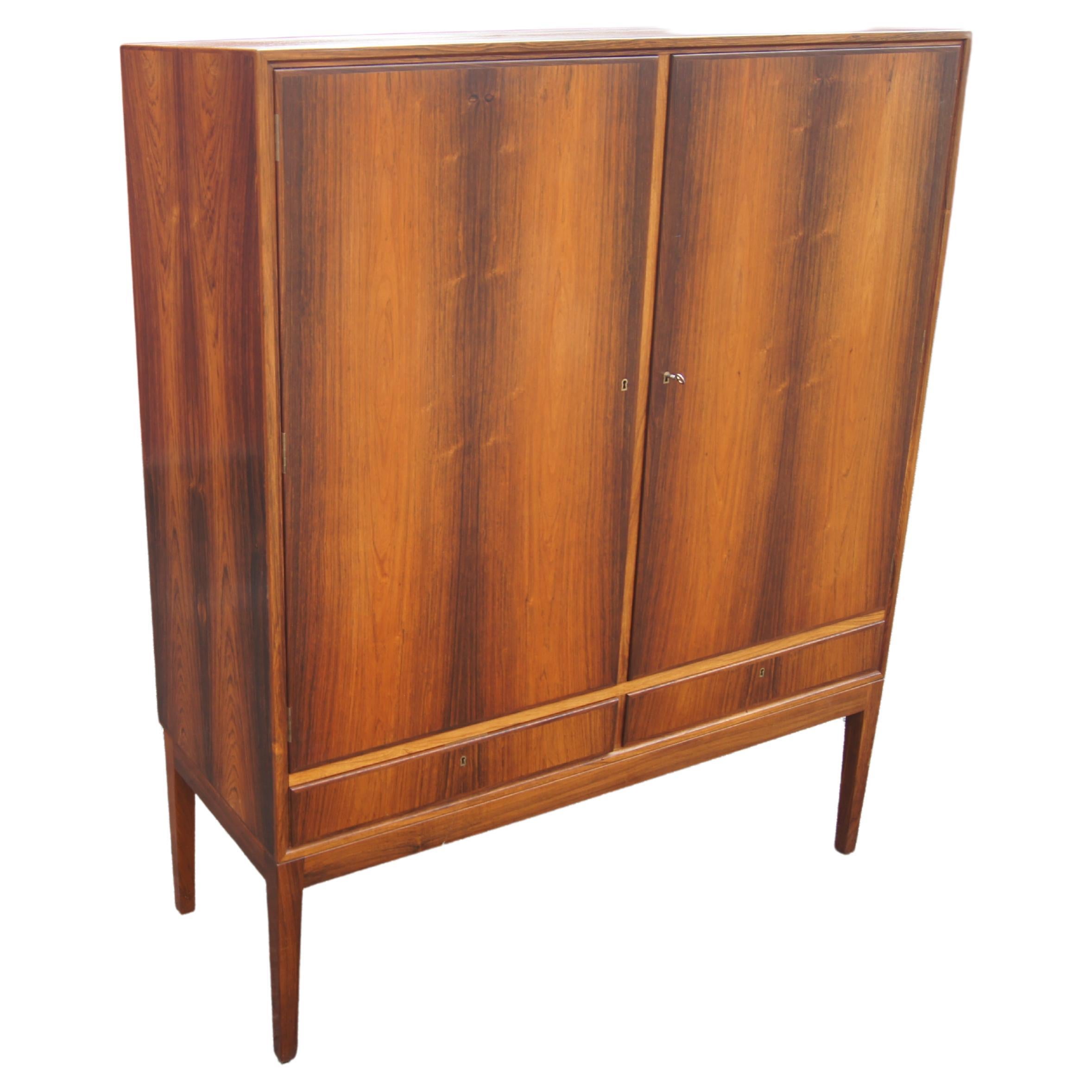 Danish Modern Rosewood Two-Door Cabinet For Sale