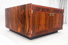 Danish Modern Rosewood Two Doors Compartment 32" Square End Side Table MINT!