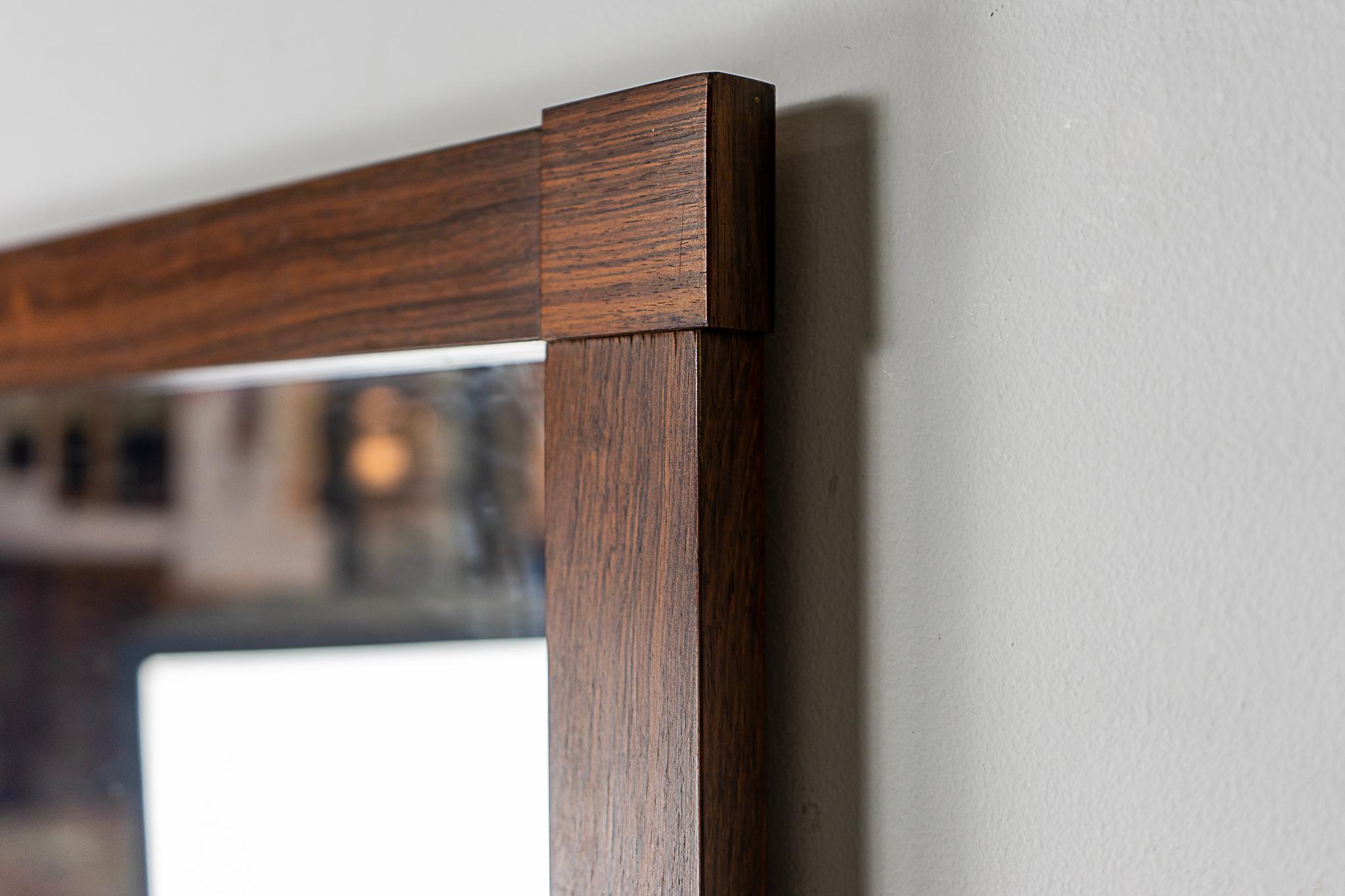 Mid-20th Century Danish Modern Rosewood Wall Mirror For Sale