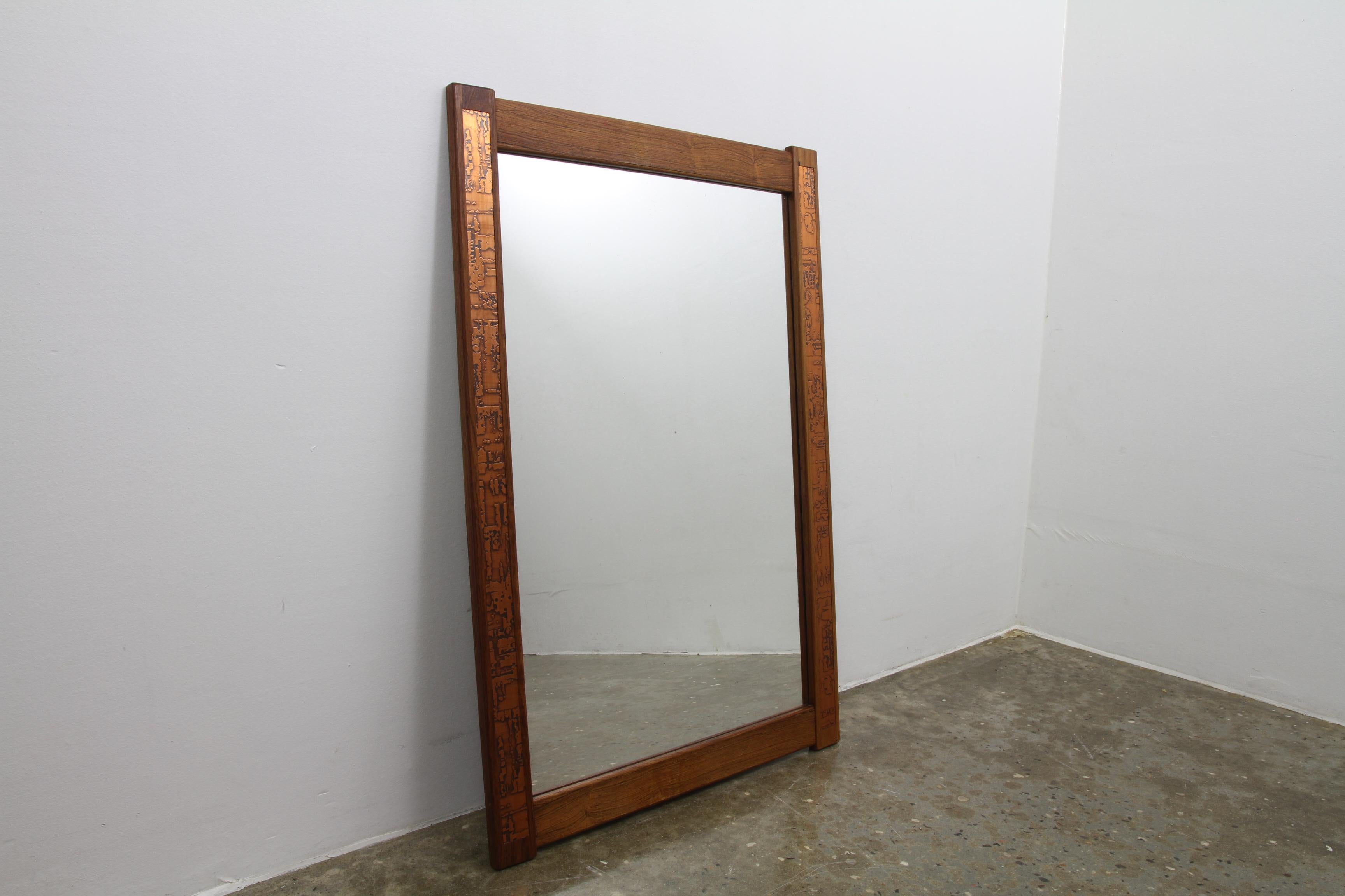 Danish Modern Rosewood Wall Mirror Set 1960s 7