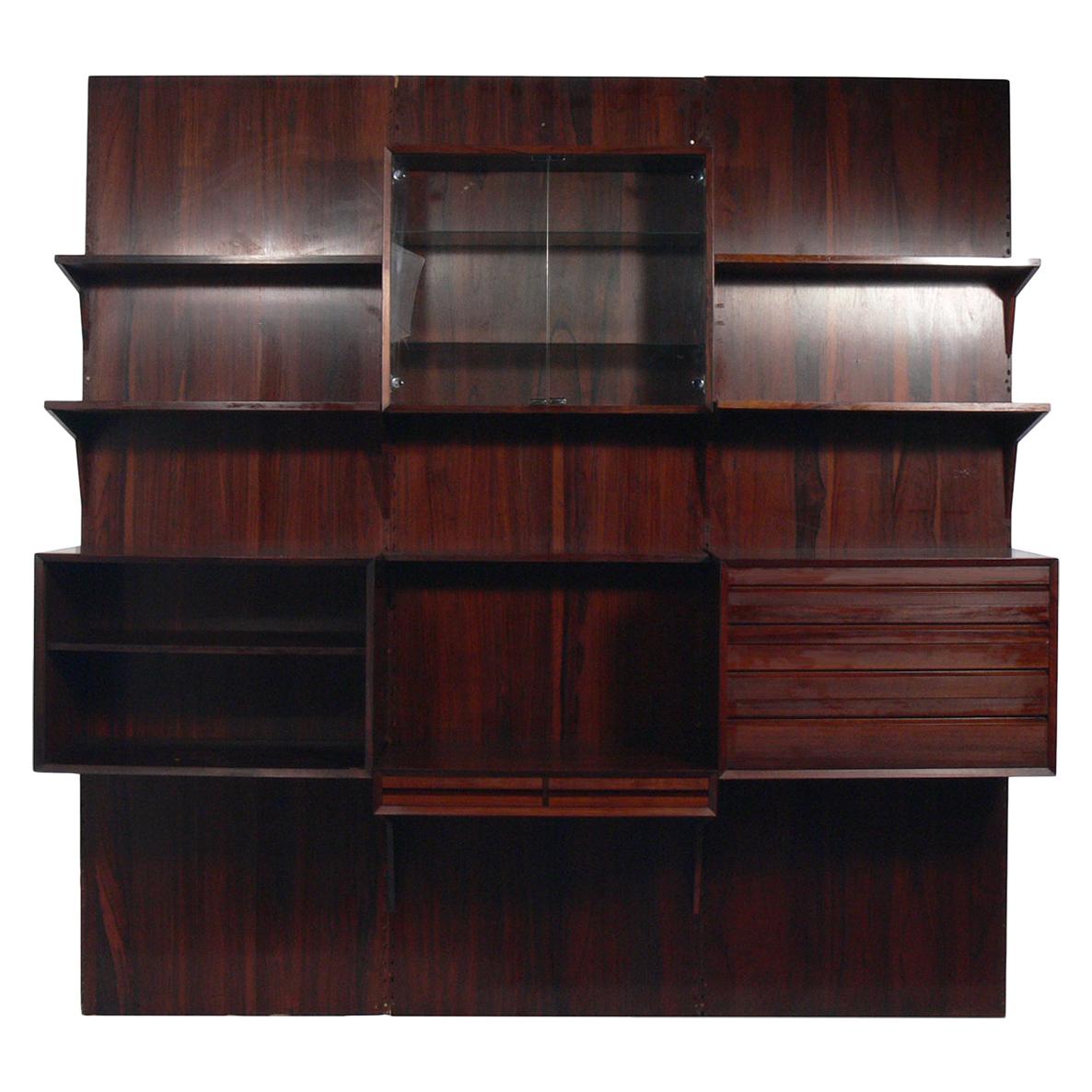 Danish Modern Rosewood Wall Unit or Bookcase by Cado