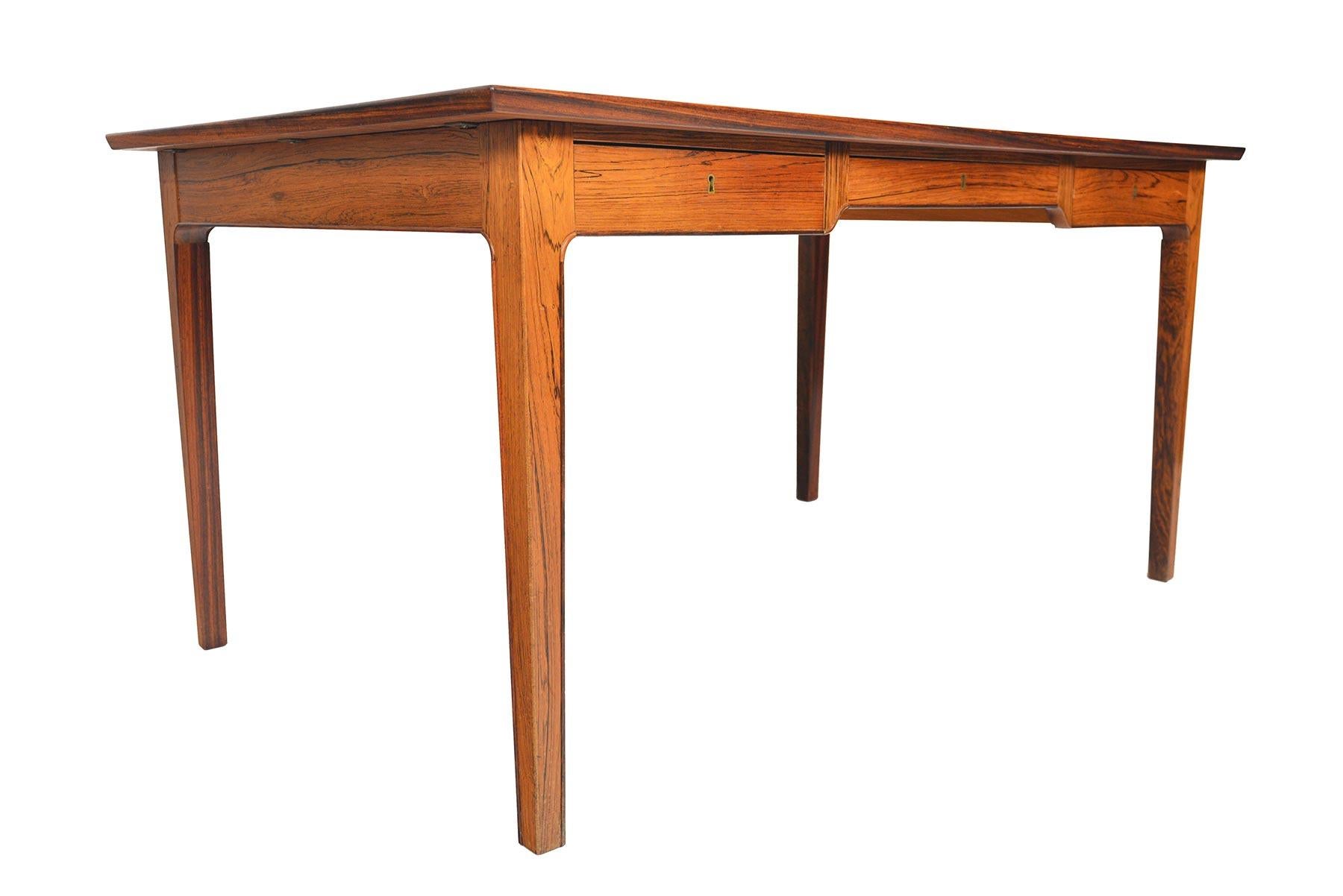 20th Century Danish Modern Rosewood Writing Desk in the Manner of Fritz Henningsen