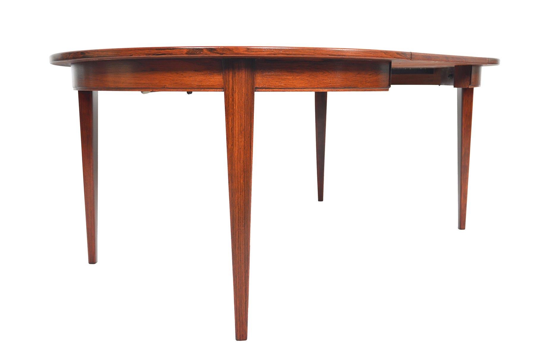 Danish Modern Round Brazilian Rosewood Table with Leaf 1