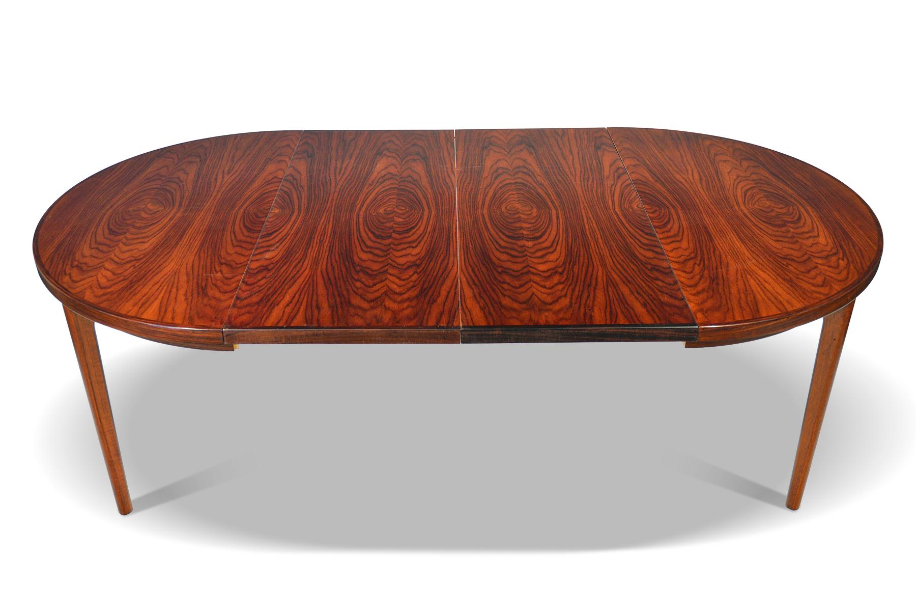 20th Century Danish Modern Round Brazilian Rosewood Table with Two Leaves