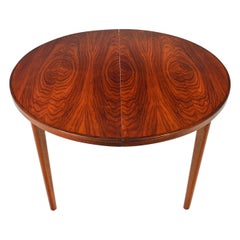 Danish Modern Round Brazilian Rosewood Table with Two Leaves