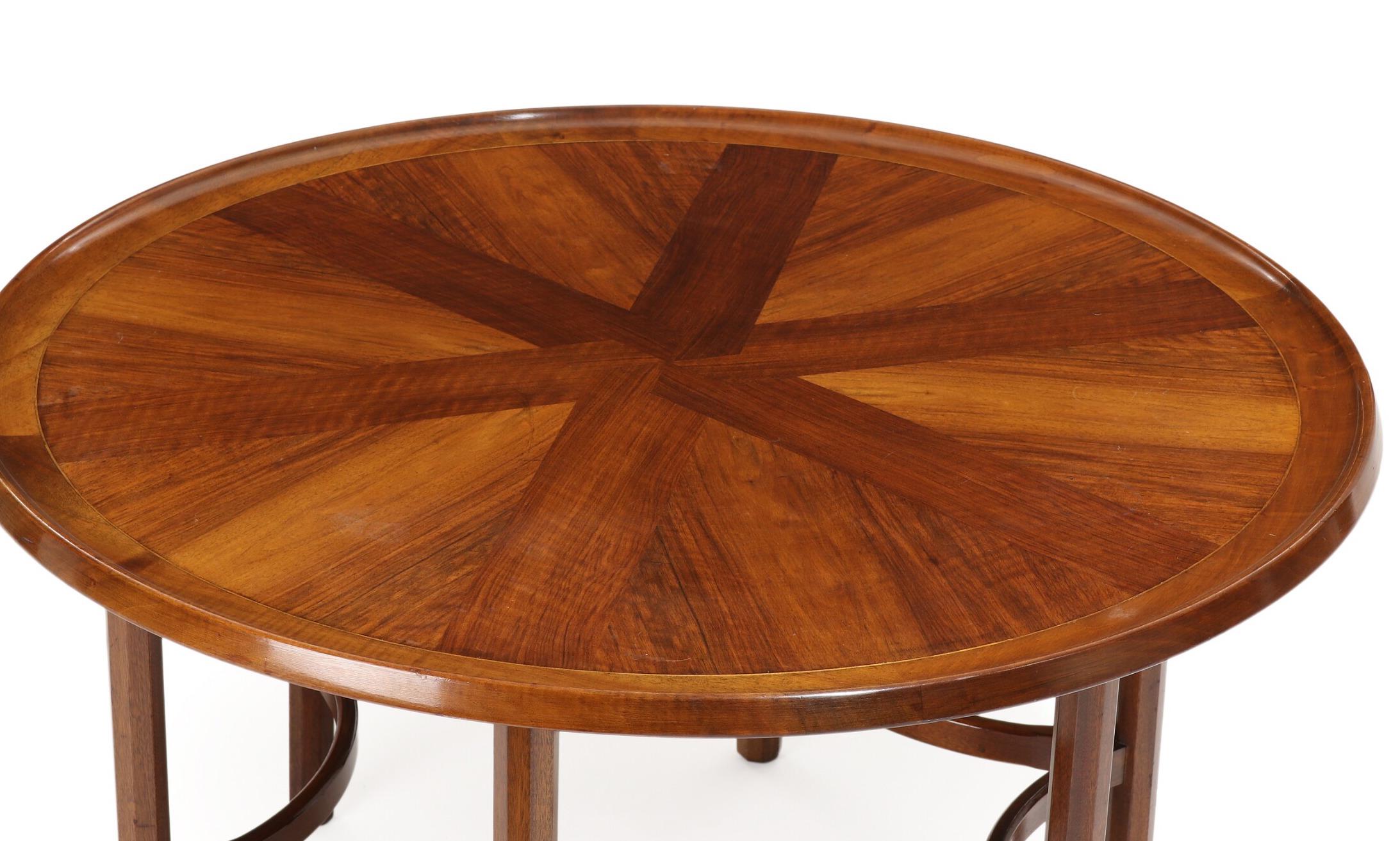 Carved Danish Modern Round Coffee Table