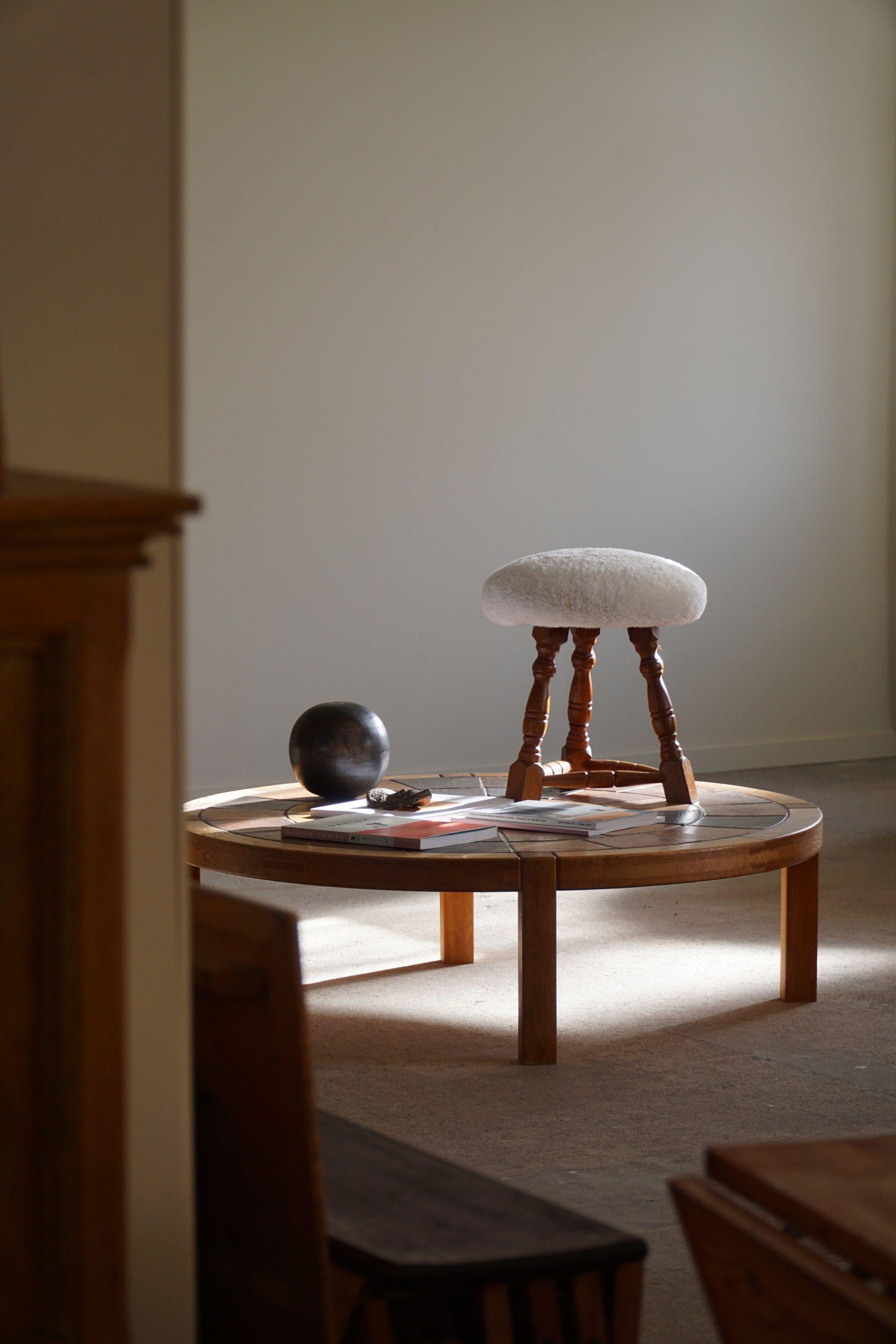 Table basse ronde danoise moderne avec carreaux en céramique de Sallingeboe, 1981 en vente 9