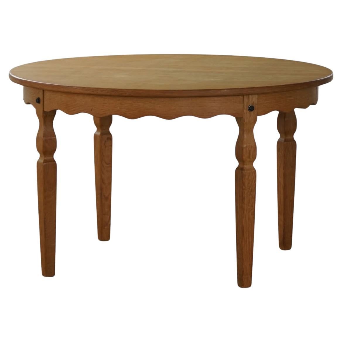 Danish Modern, Round Dining Table in Oak by Rosengaarden, Mid Century, 1960s