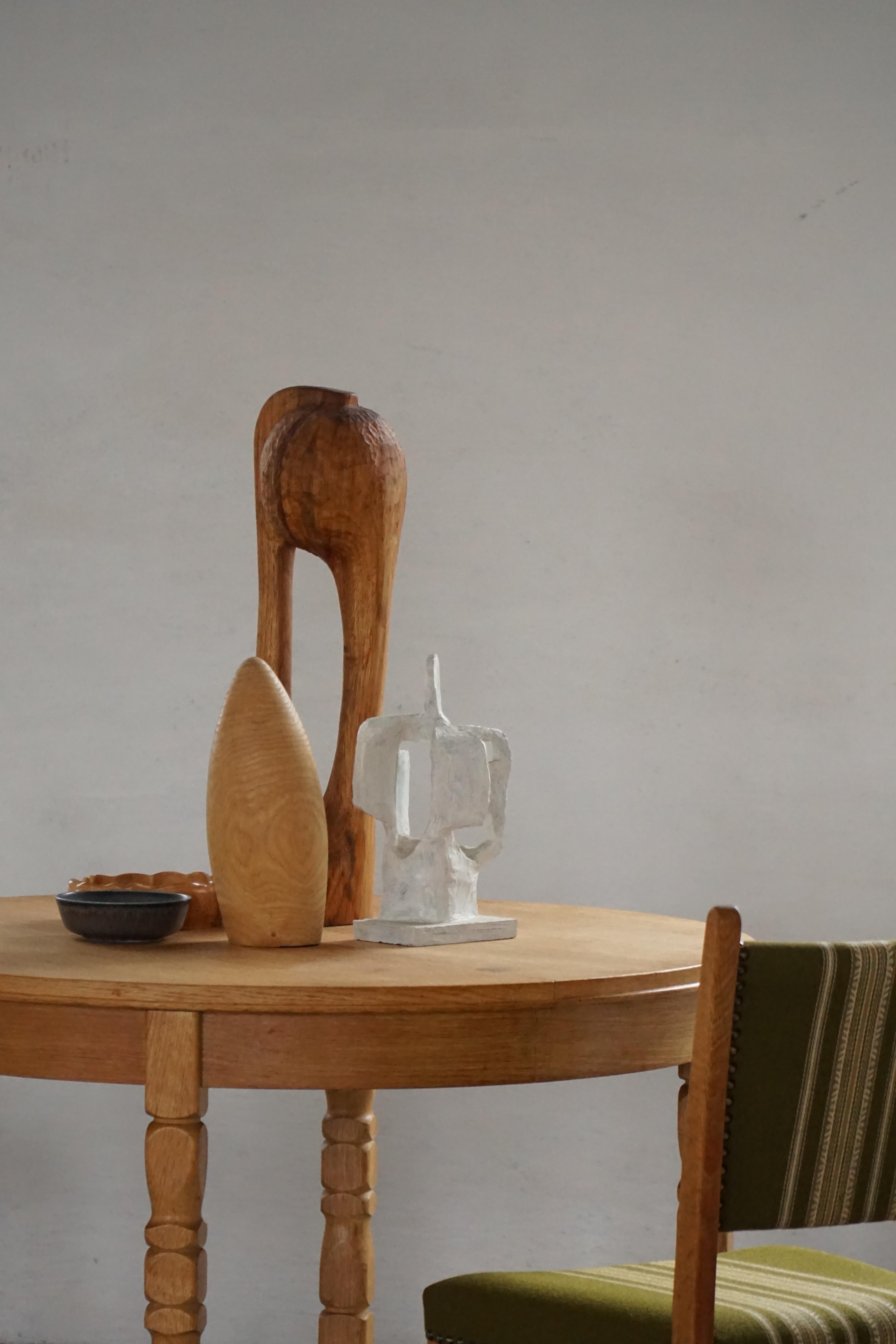 Danish Modern, Round Dining Table in Oak with Extension, Mid Century, 1960s For Sale 2