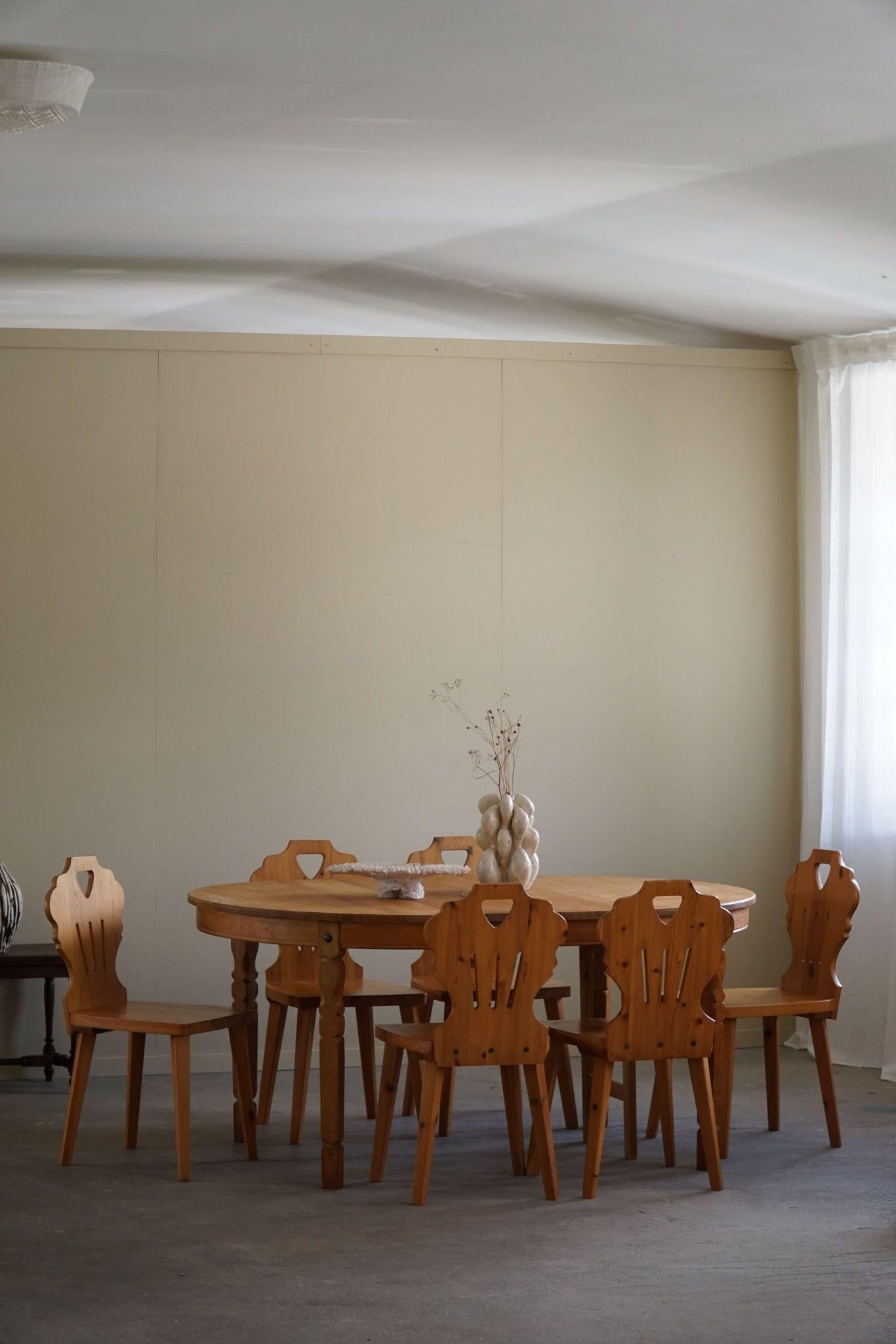 Mesa de Comedor Redonda de Roble con Extensiones, Moderna Danesa, Mediados del Siglo XX, 1960 en Bueno Estado en Odense, DK