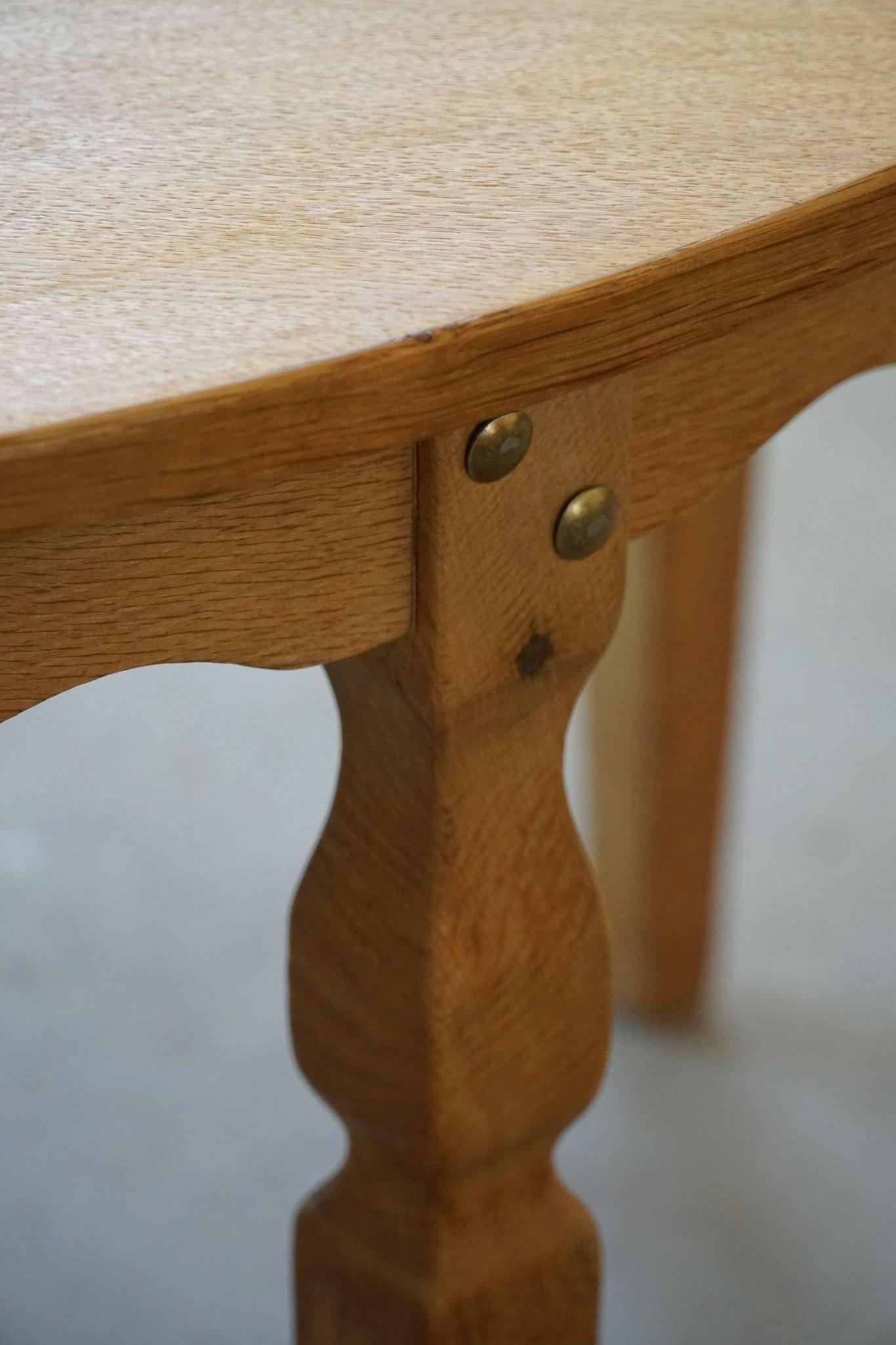 Danish Modern, Round Dining Table in Oak with Two Extensions, Mid Century, 1960s 13