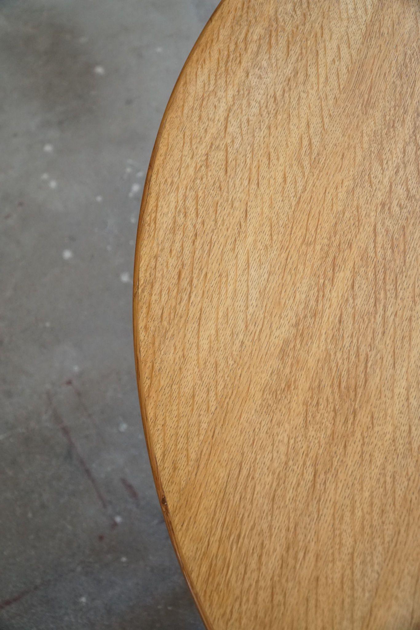 Danish Modern, Round Dining Table in Oak with Two Extensions, Mid Century, 1960s 14