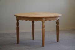 Danish Modern, Round Dining Table in Oak with Two Extensions, Mid Century, 1960s