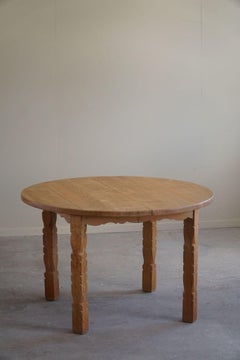 Danish Modern, Round Dining Table in Oak with Two Extensions, Mid Century, 1960s