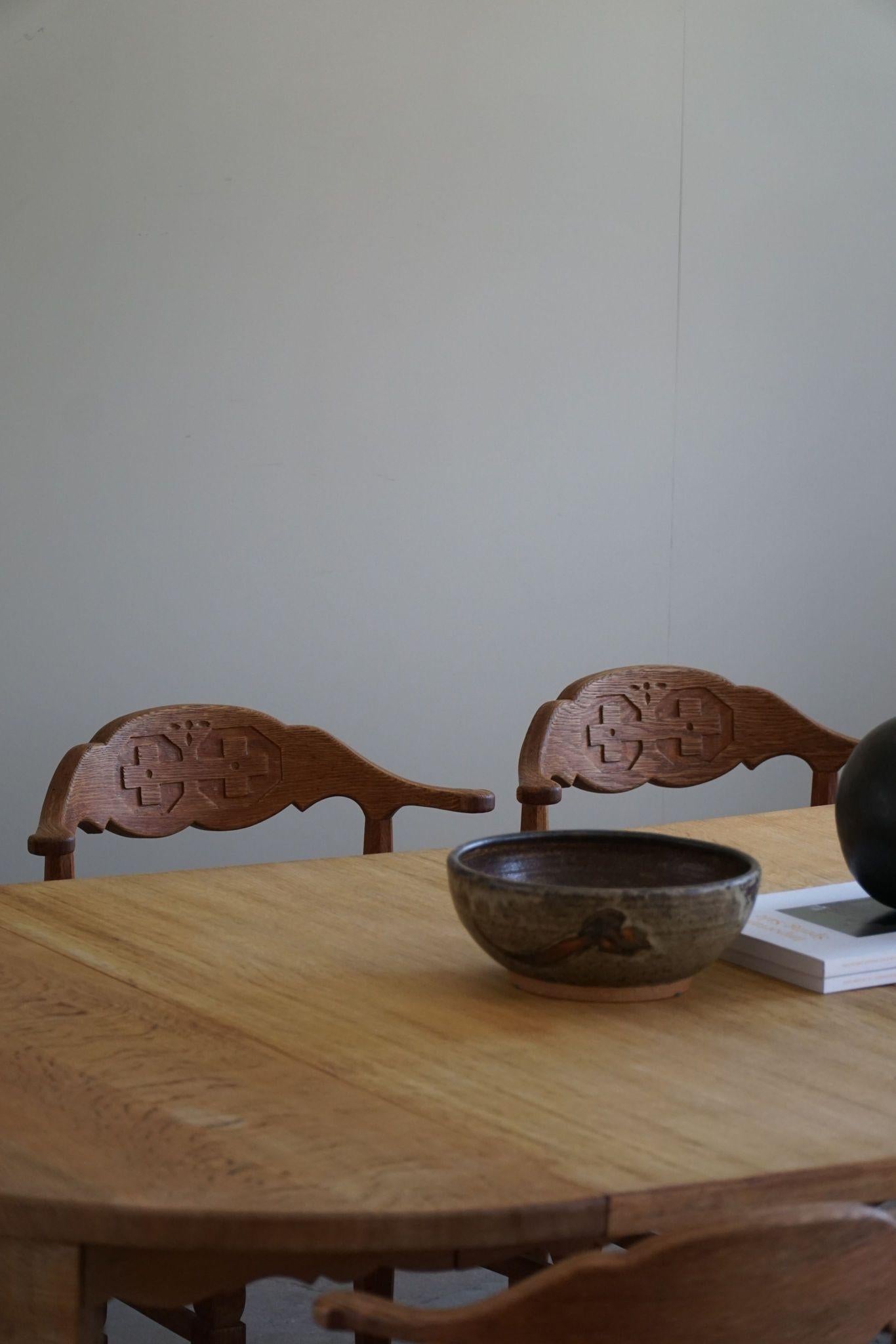 Danish Modern, Round Dining Table in Oak with Two Extensions, Mid Century, 1960s 3