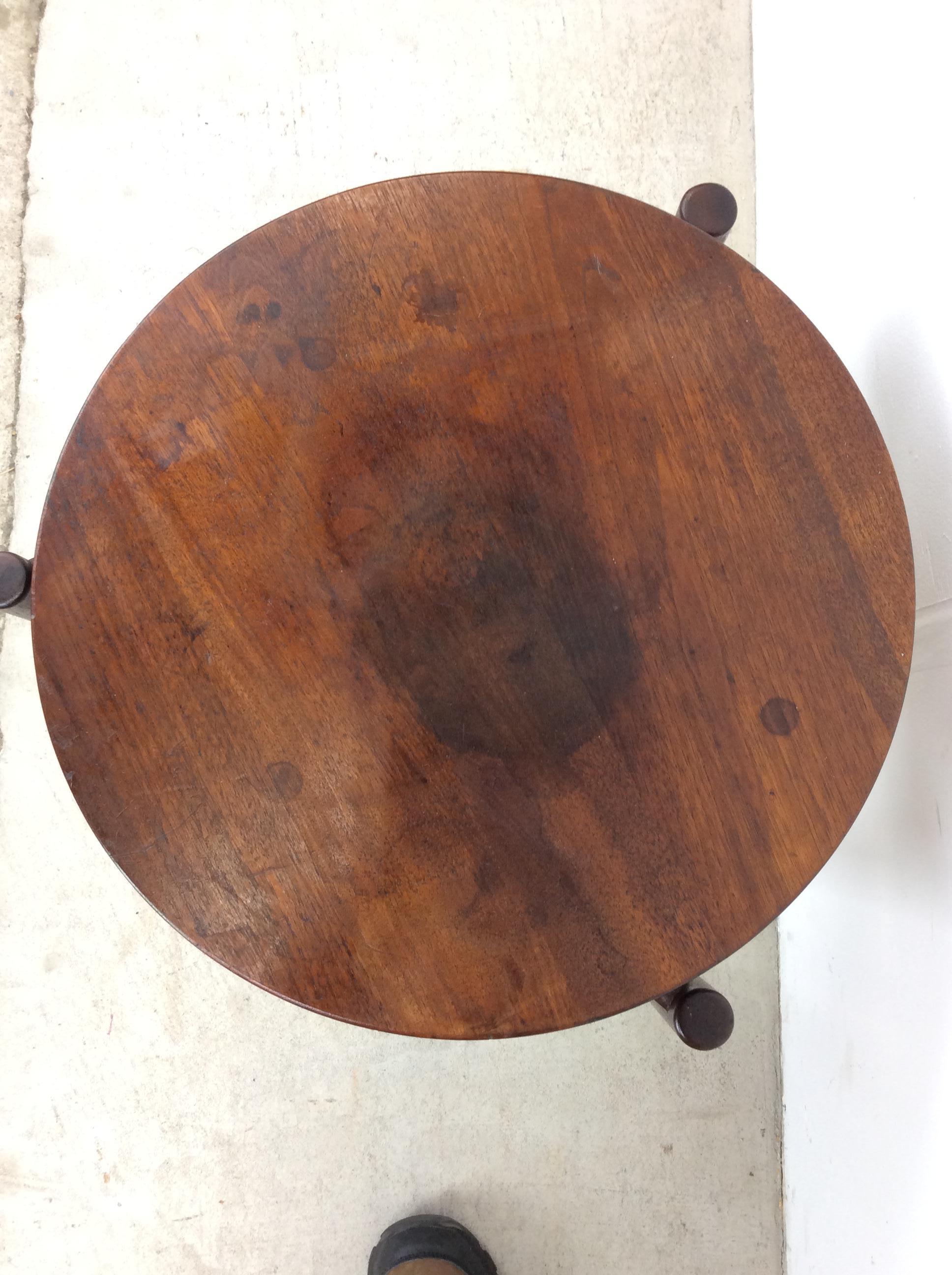 Danish Modern Round End Table / Stool For Sale 4