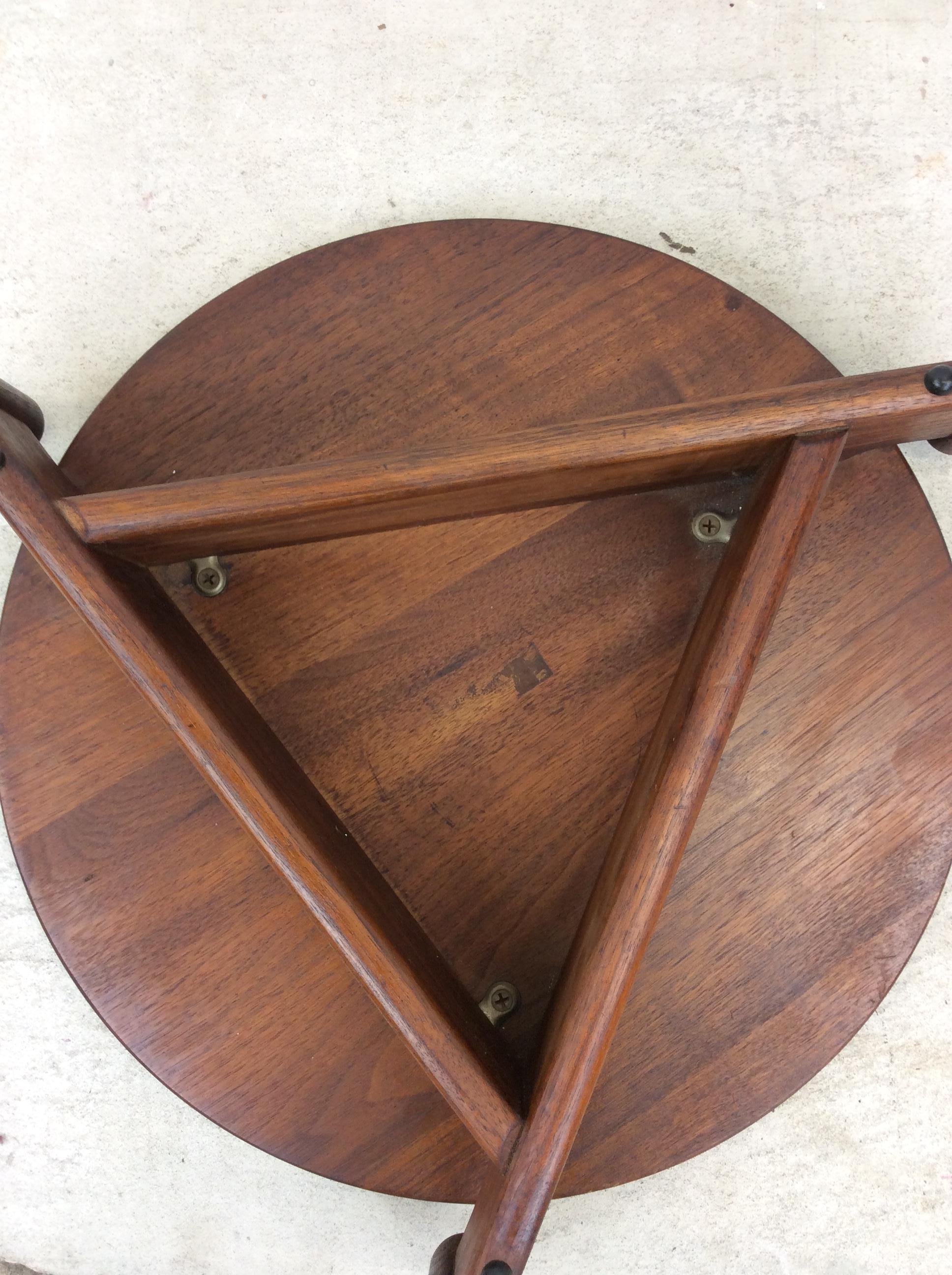 Danish Modern Round End Table / Stool For Sale 8