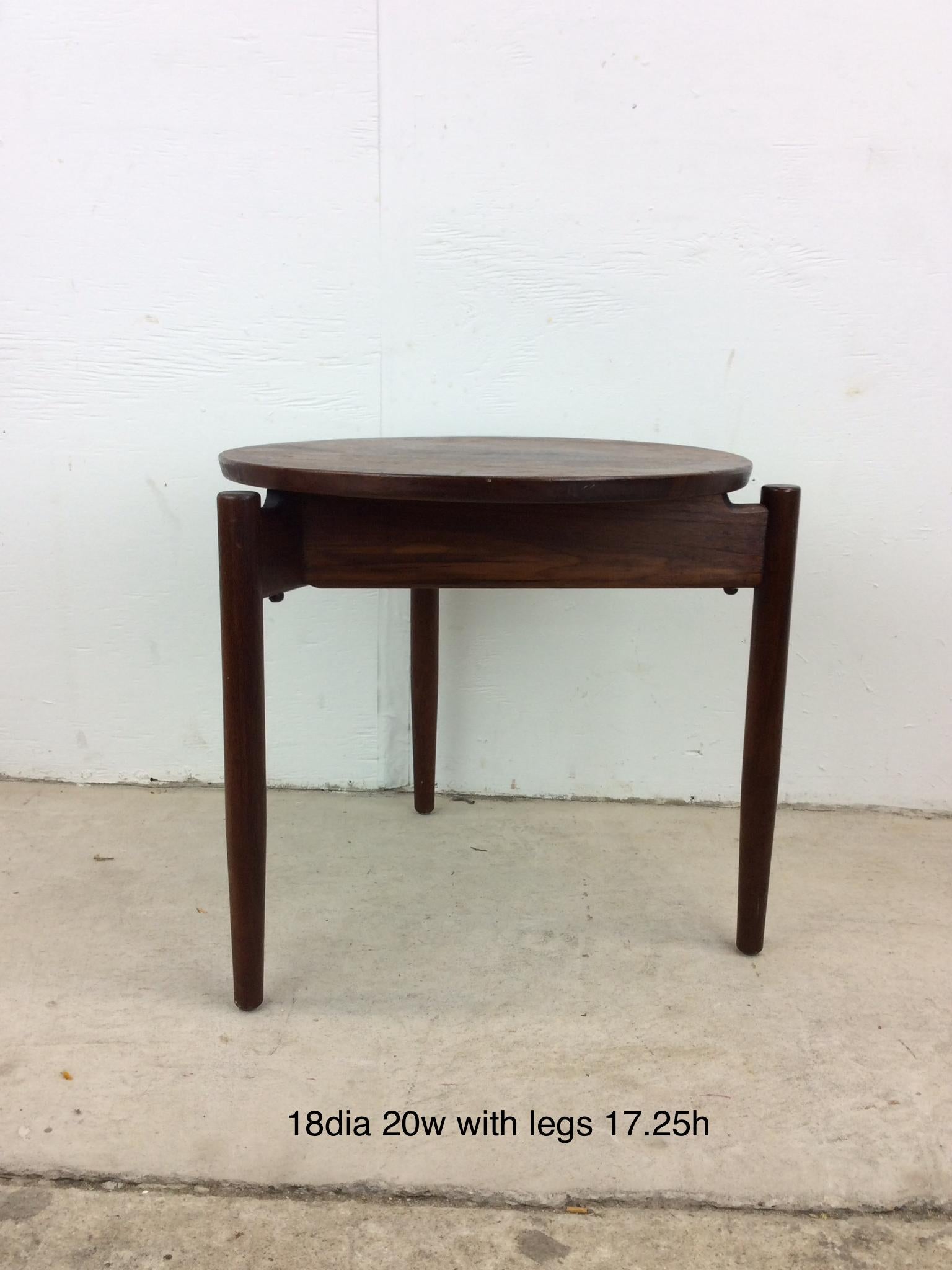 Danish Modern Round End Table / Stool For Sale 10