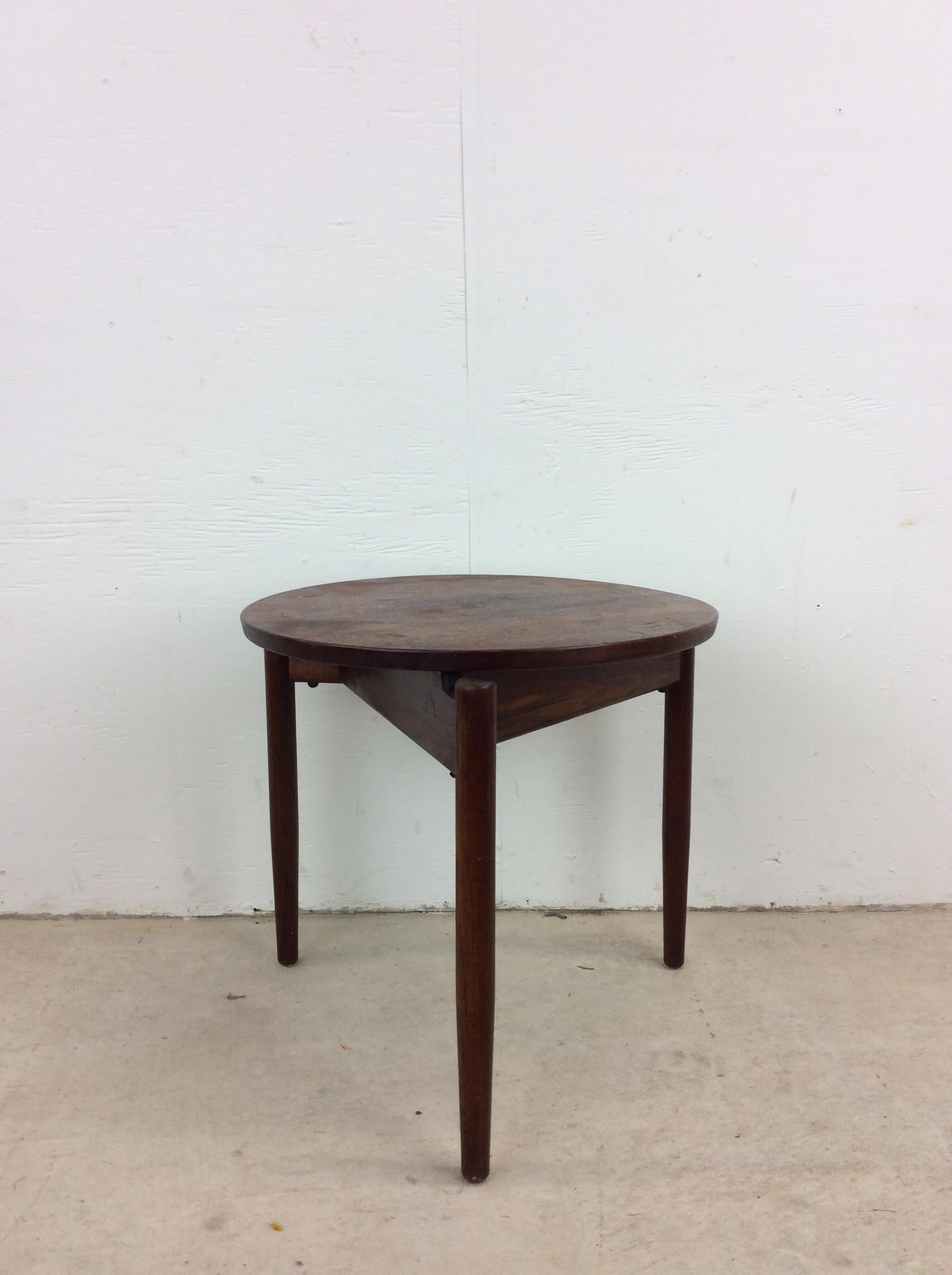 Mid-Century Modern Danish Modern Round End Table / Stool For Sale