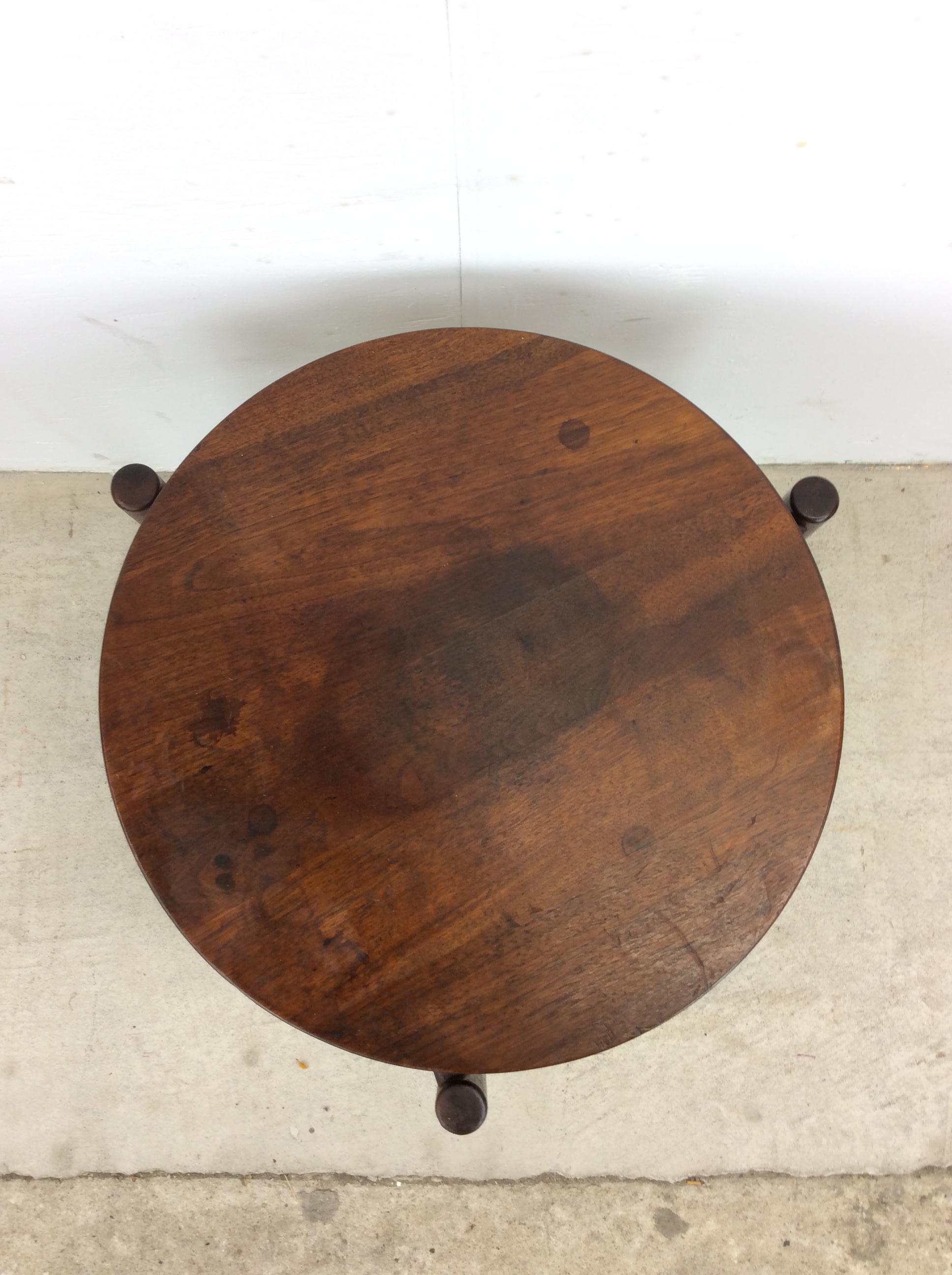 Danish Modern Round End Table / Stool In Good Condition For Sale In Freehold, NJ