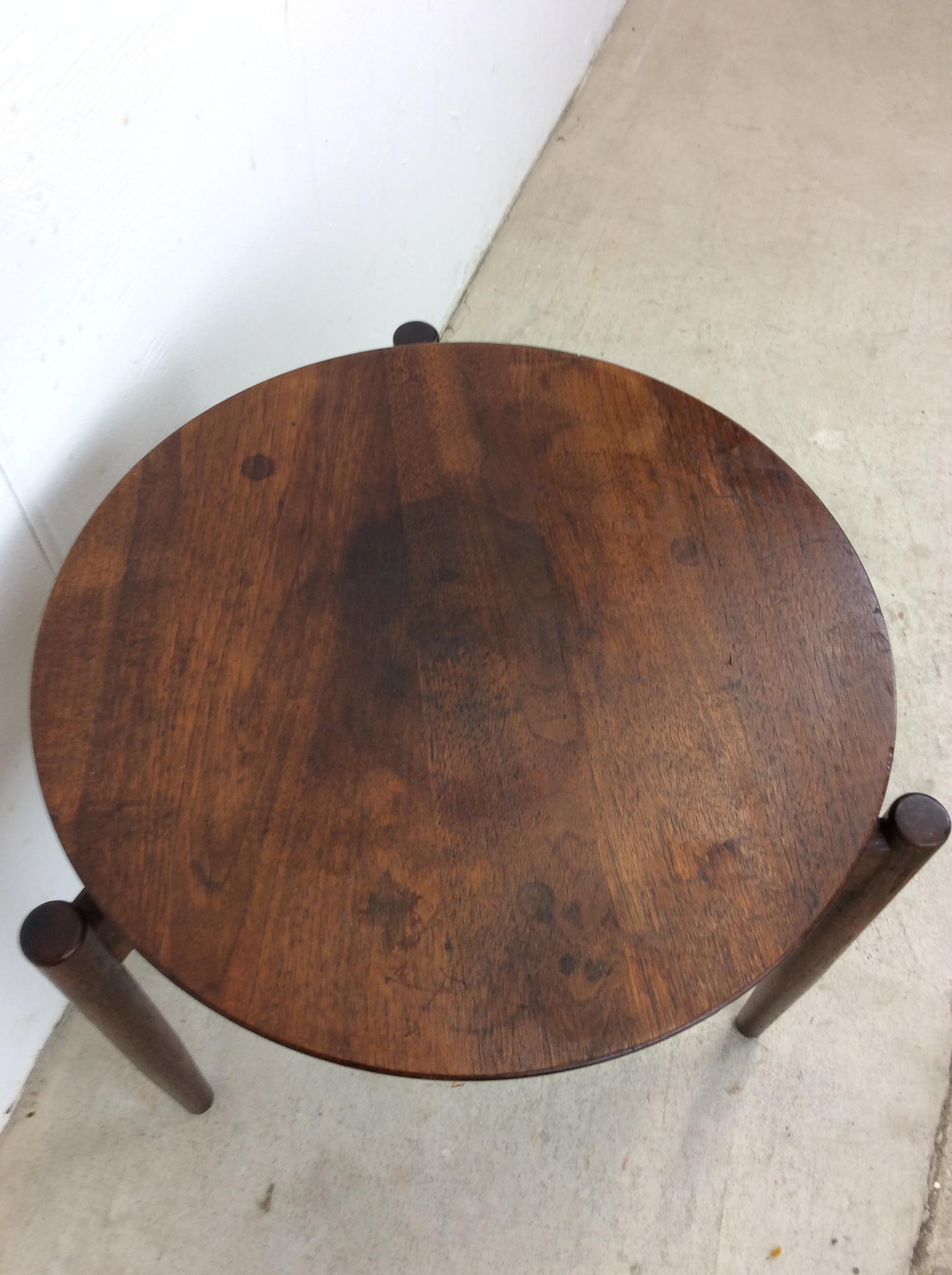 Danish Modern Round End Table / Stool For Sale 1