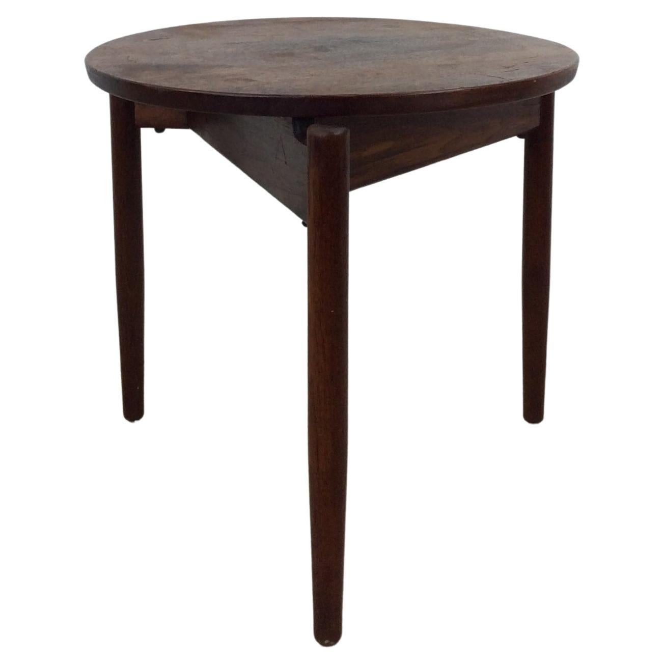 Danish Modern Round End Table / Stool For Sale