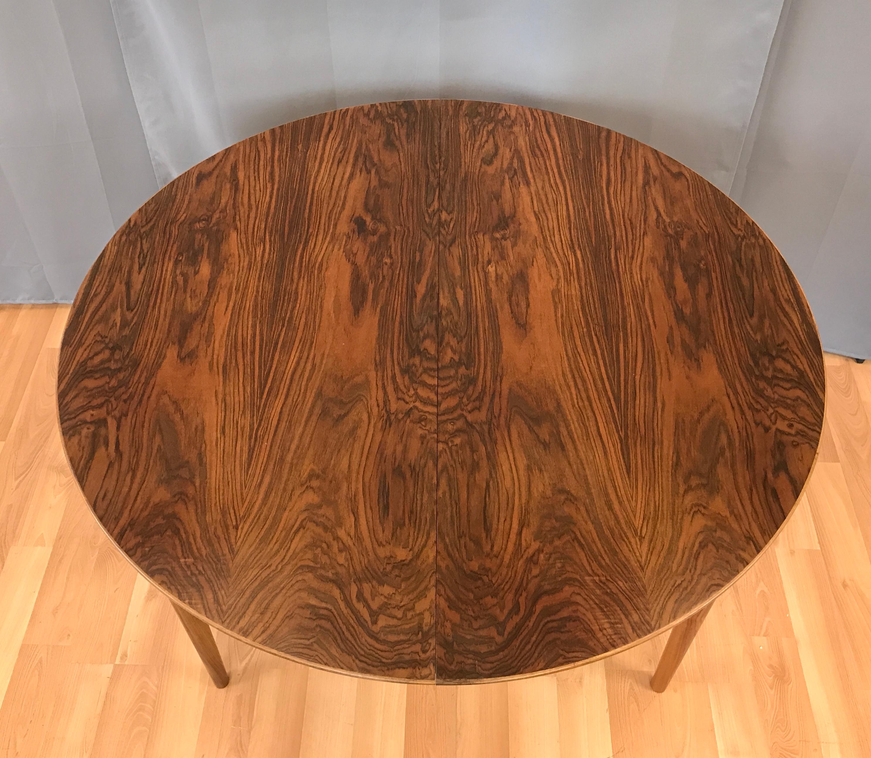 Scandinavian Modern Danish Modern Round Rosewood Dining Table by Kurt Ostervig